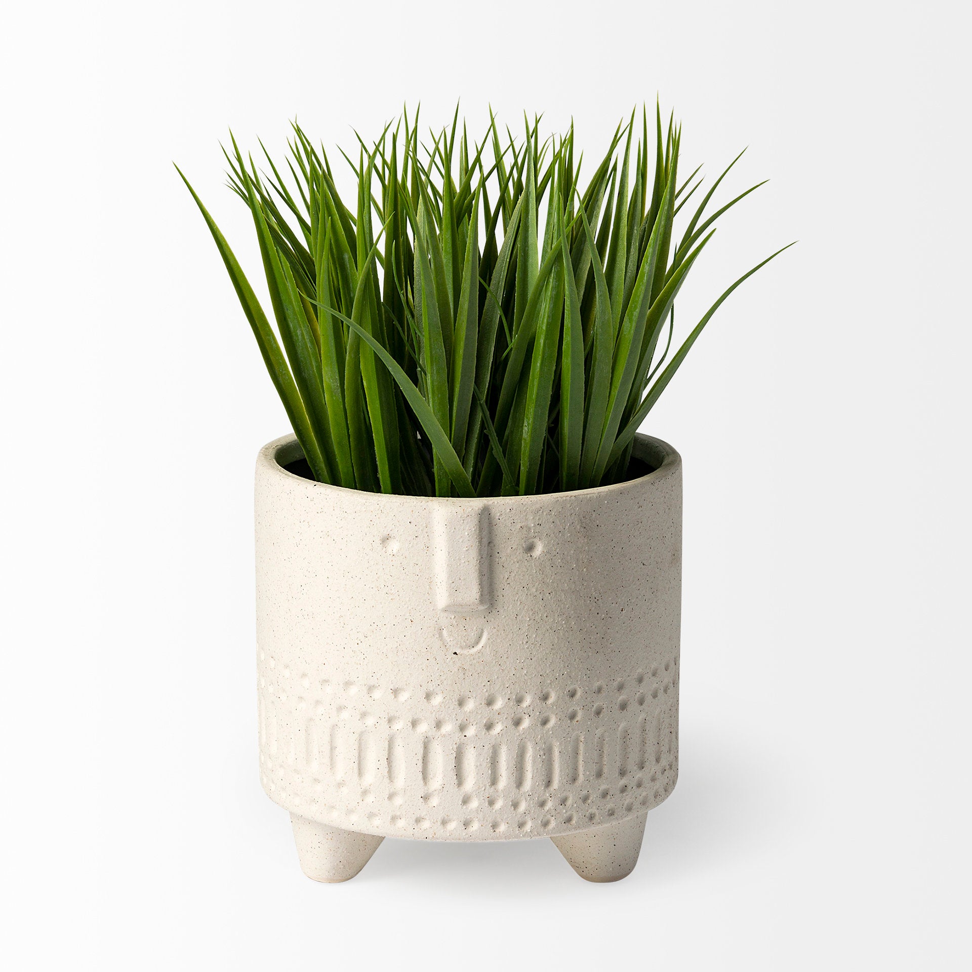 Jacob I Short White Ceramic Smiling Face Vase - Central Designs