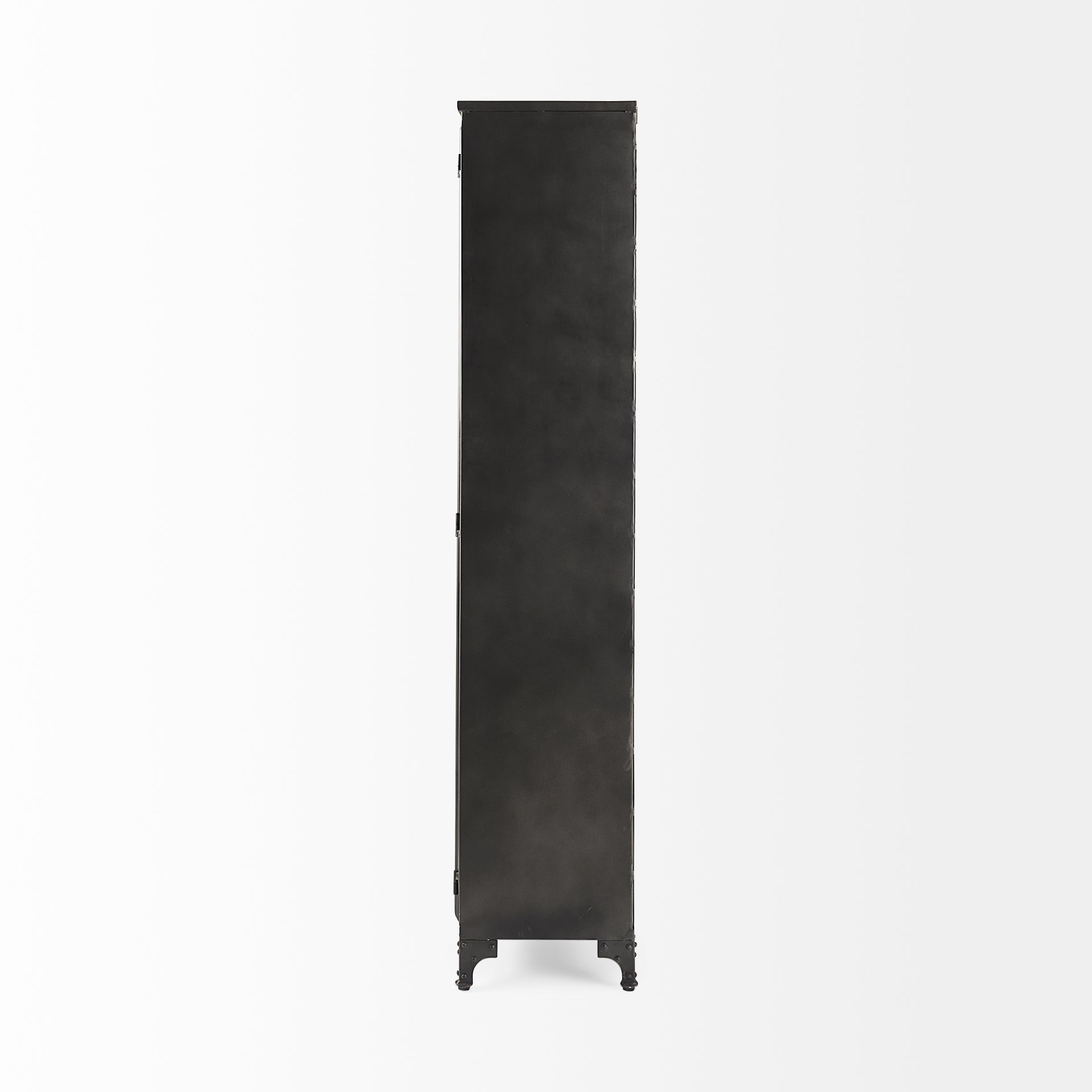 Poppy II 73.8" H Black Metal With Glass Door Display Cabinet - Central Designs