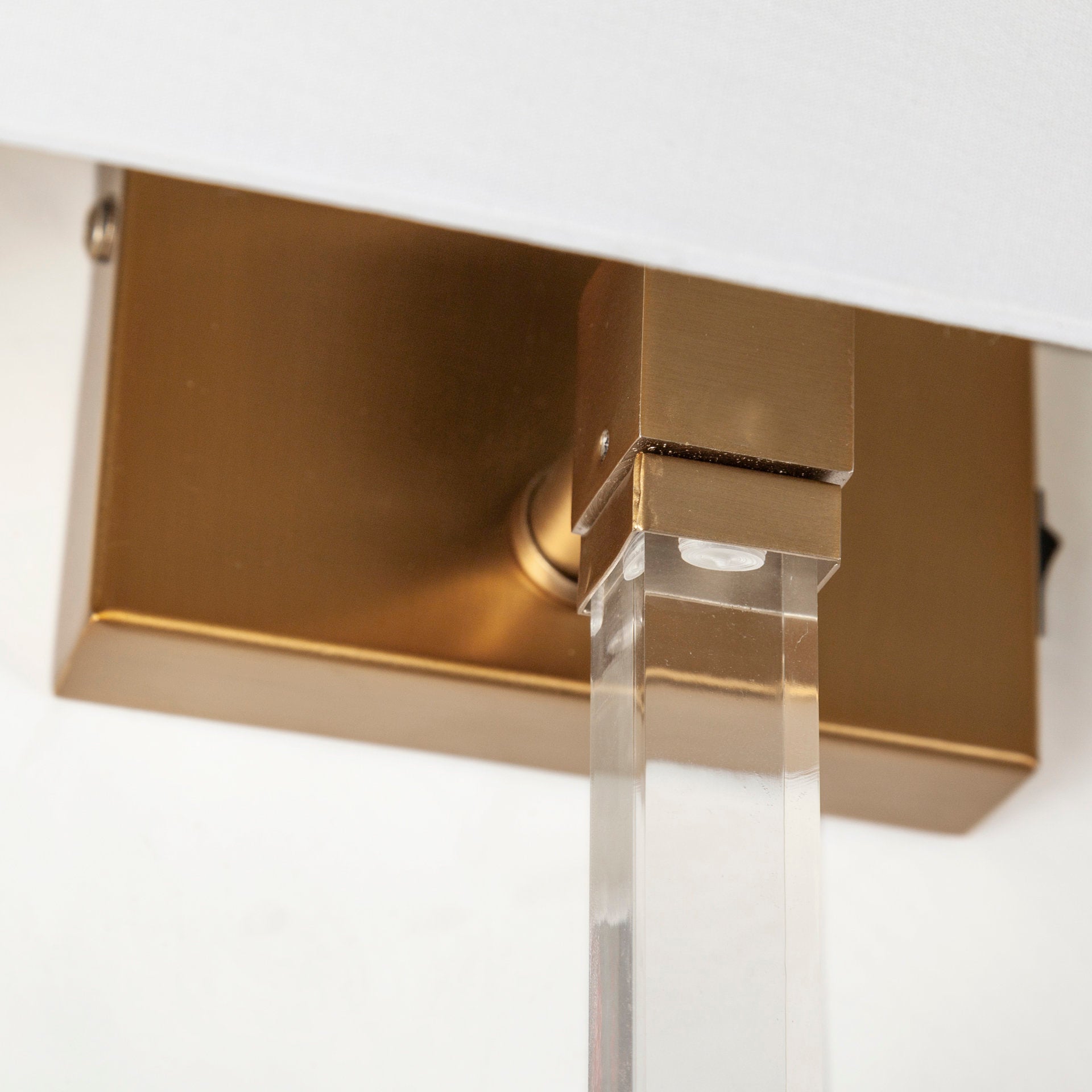 Cantabria 12x30 White Shade Brass/Acrylic Wall Sconce