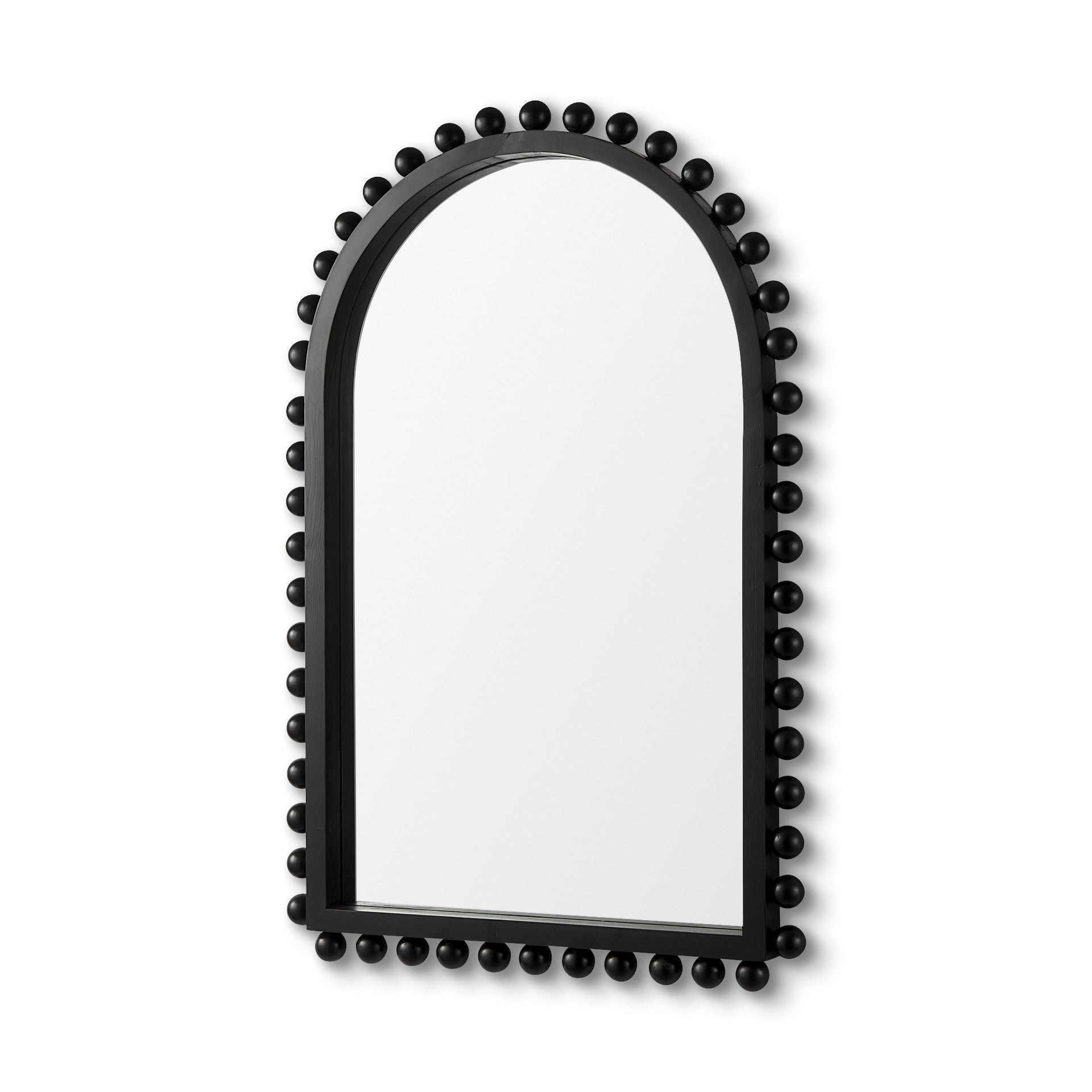 Leeds 23L x 35H Black Wood Arch Frame Mirror - Central Designs