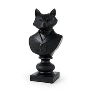 Murray 6.0L x 4.5W x 13.0H Black Painted Resin Fox in a Suit Bust - Central Designs