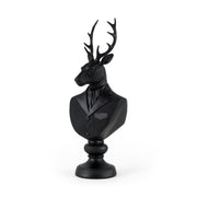 Mozart 8.2L x 6.0W x 22.5H Black Painted Resin Deer Bust - Central Designs