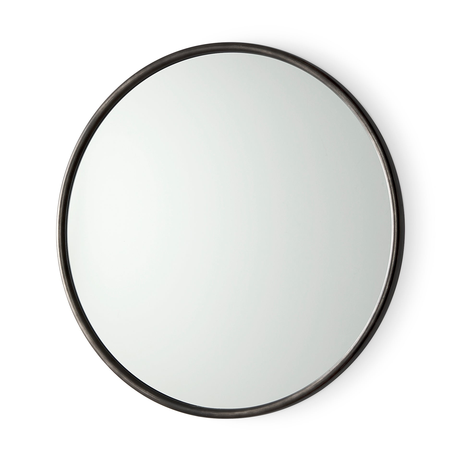 Piper 35.8L x 1.0W x 35.8H Small Black Metal Round Wall Mirror - Central Designs