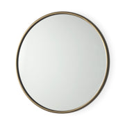 Piper 35.8L x 1.0W x 35.8H Small Gold Metal Round Wall Mirror - Central Designs