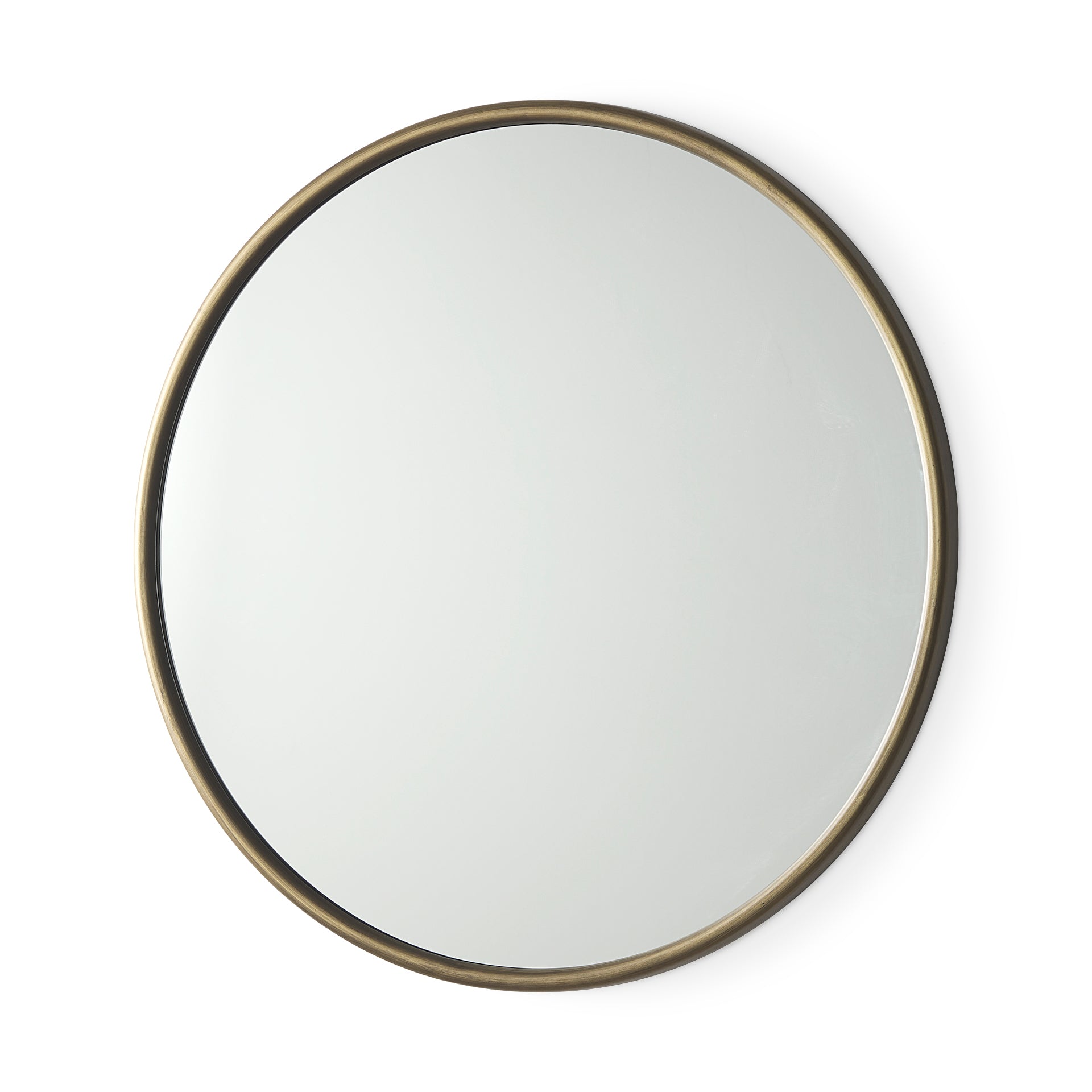 Piper 35.8L x 1.0W x 35.8H Small Gold Metal Round Wall Mirror - Central Designs