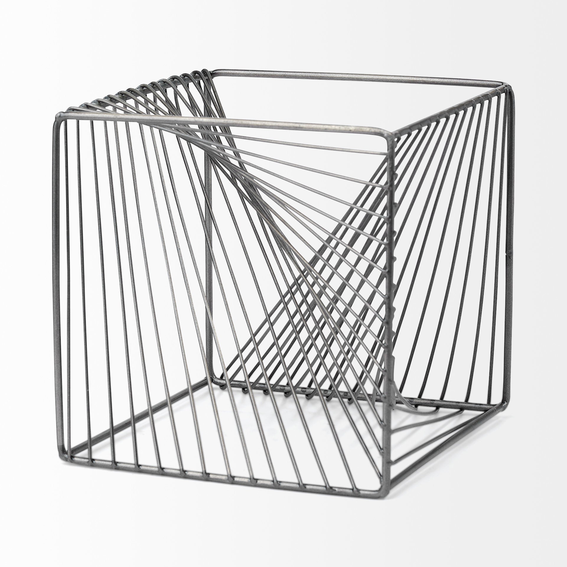Rochon 8L x 8W Gray Metal Decorative Cube