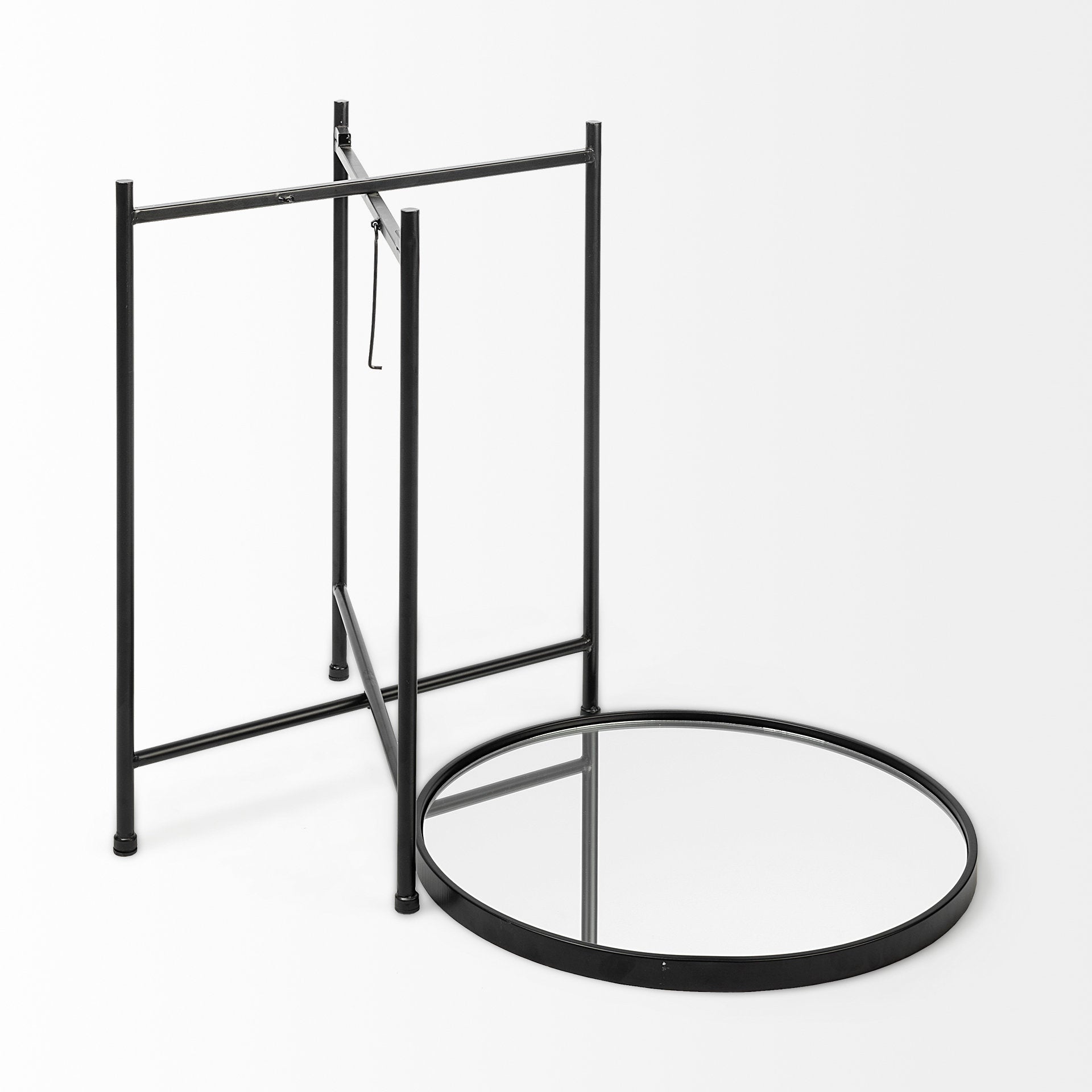 Samantha (Small) Black Mirror Top Accent Table - Central Designs