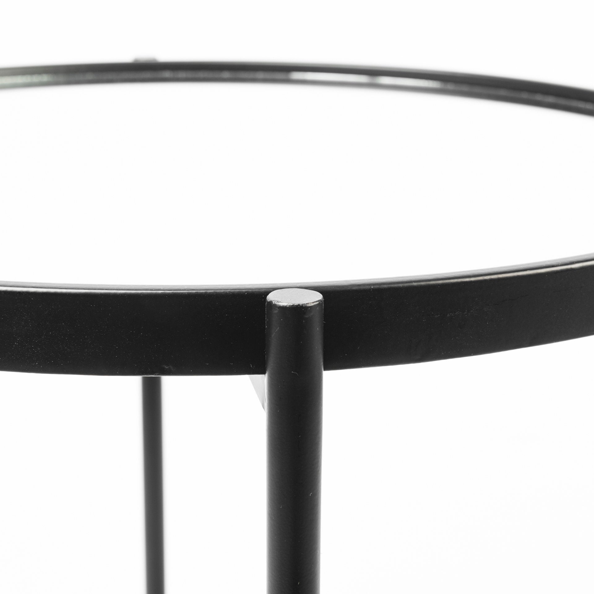 Samantha (Small) Black Mirror Top Accent Table - Central Designs