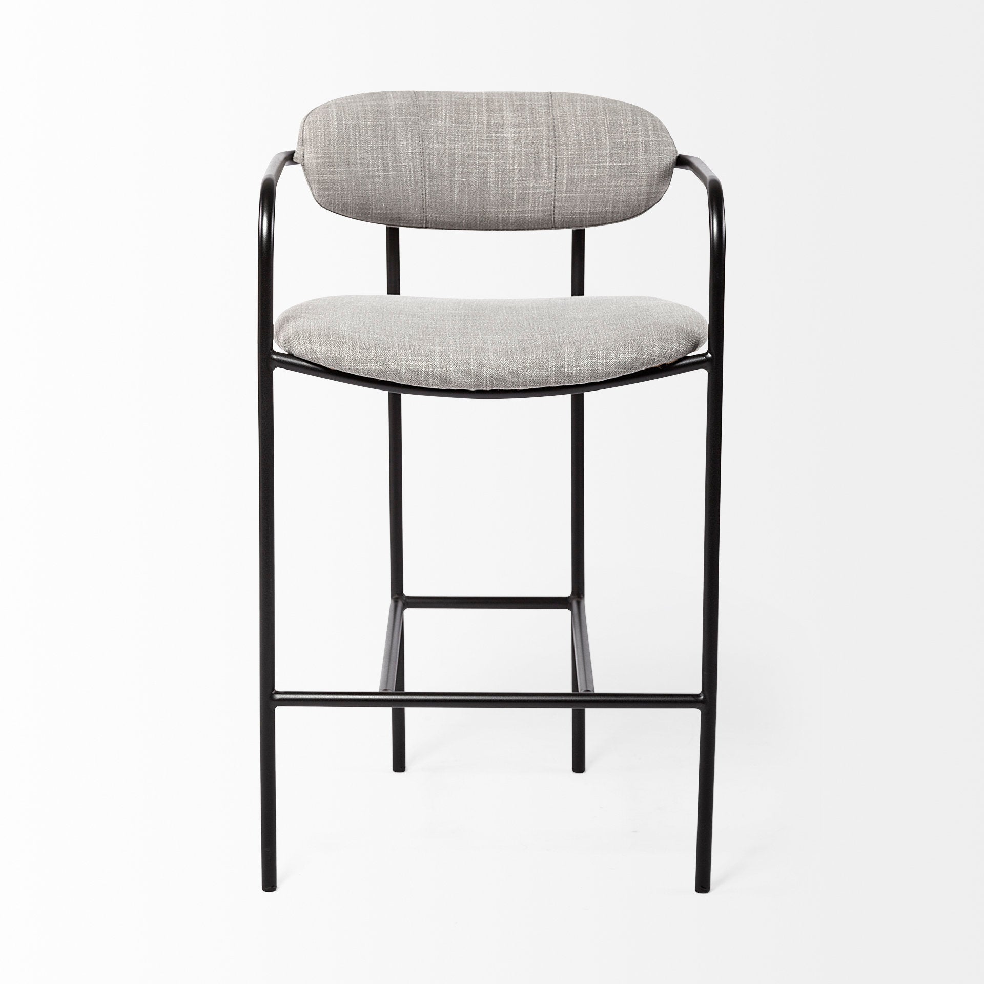 Parker Gray Fabric Seat Black Metal Counter Stool - Central Designs