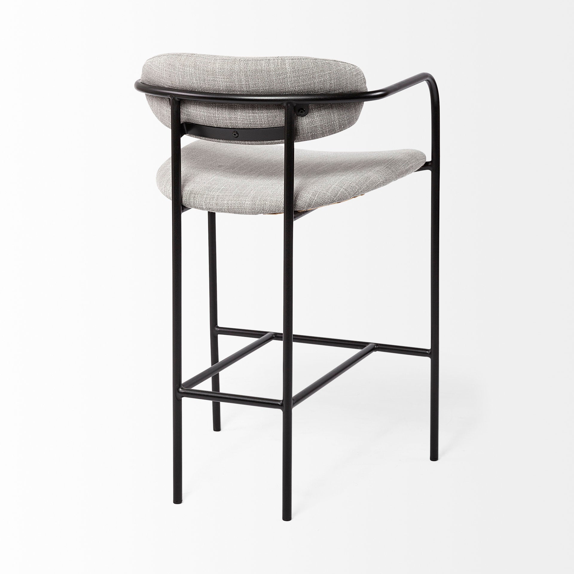 Parker Gray Fabric Seat Black Metal Counter Stool - Central Designs