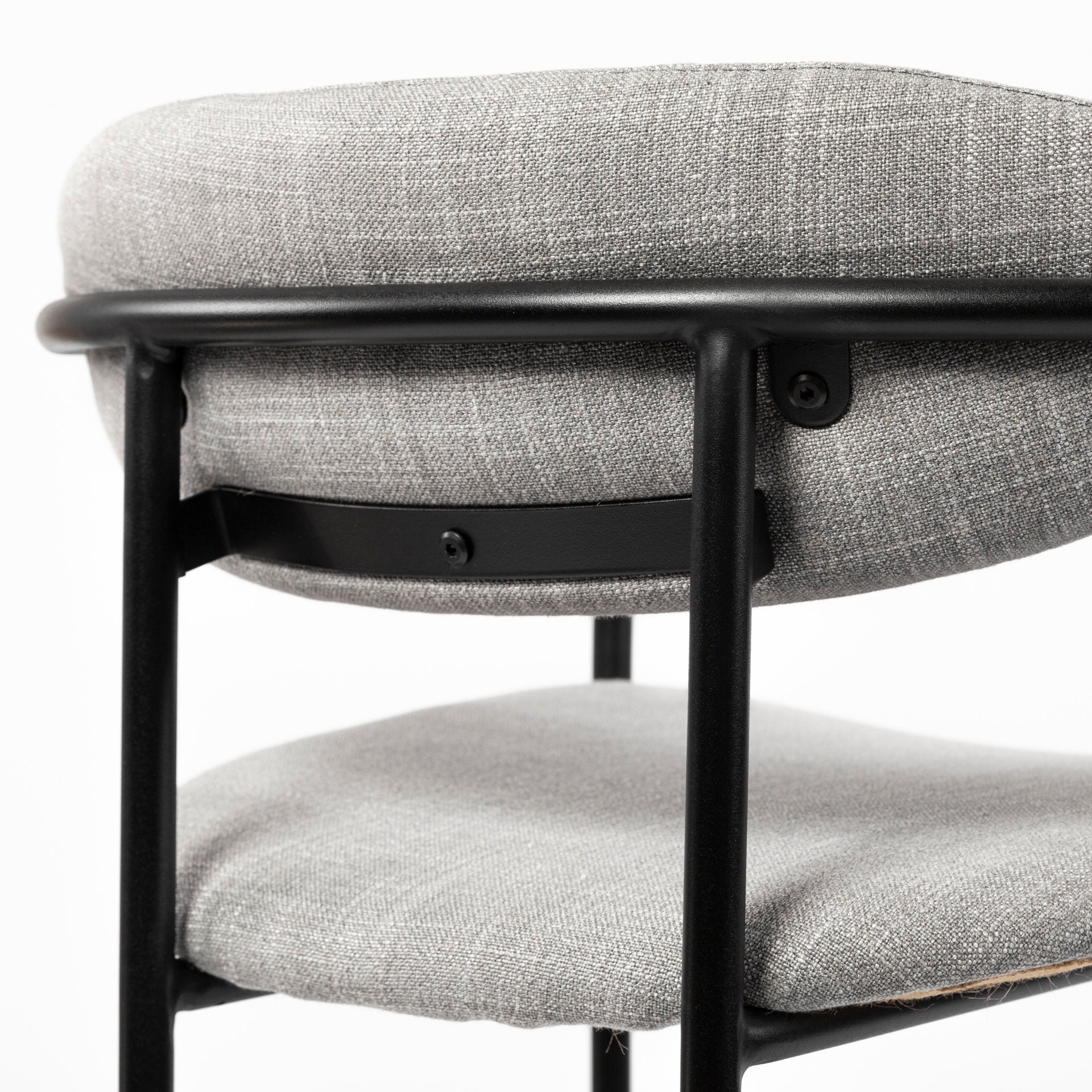 Parker Gray Fabric Seat Black Metal Counter Stool - Central Designs