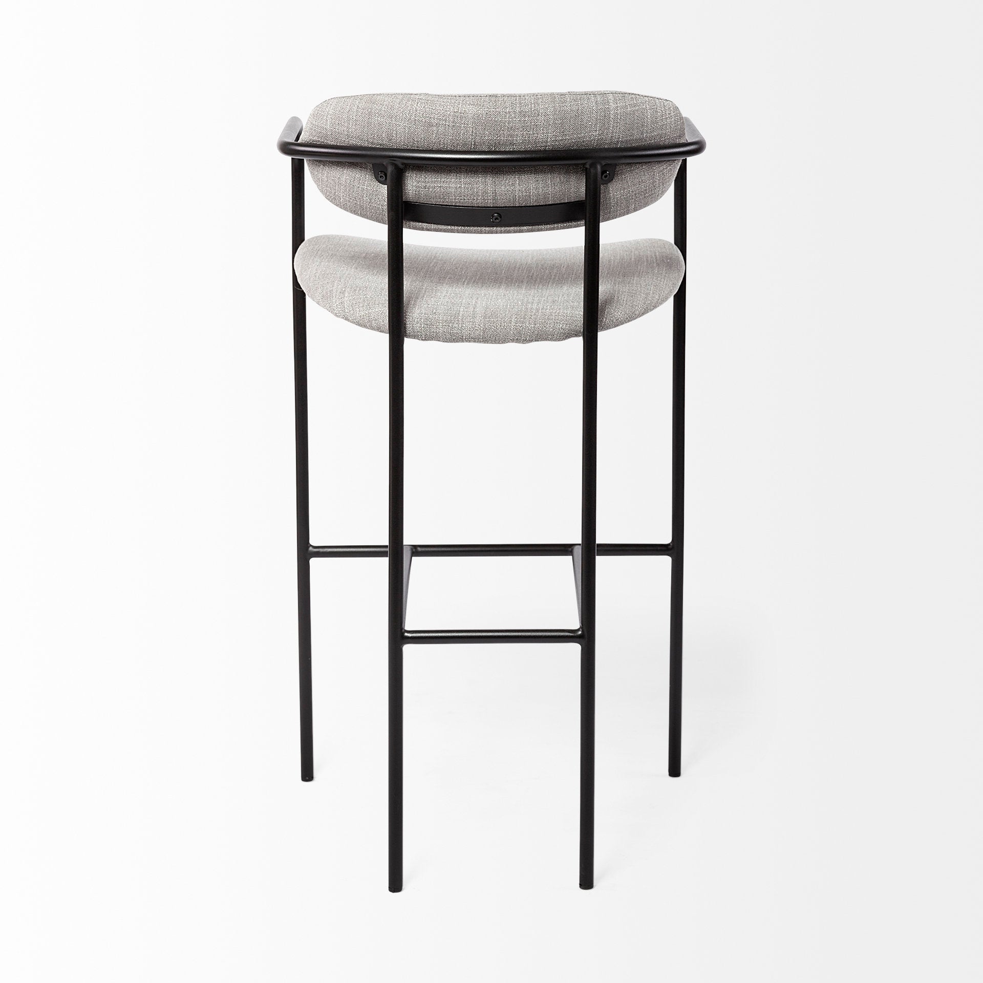 Parker Gray Fabric Seat Black Metal Bar Stool - Central Designs