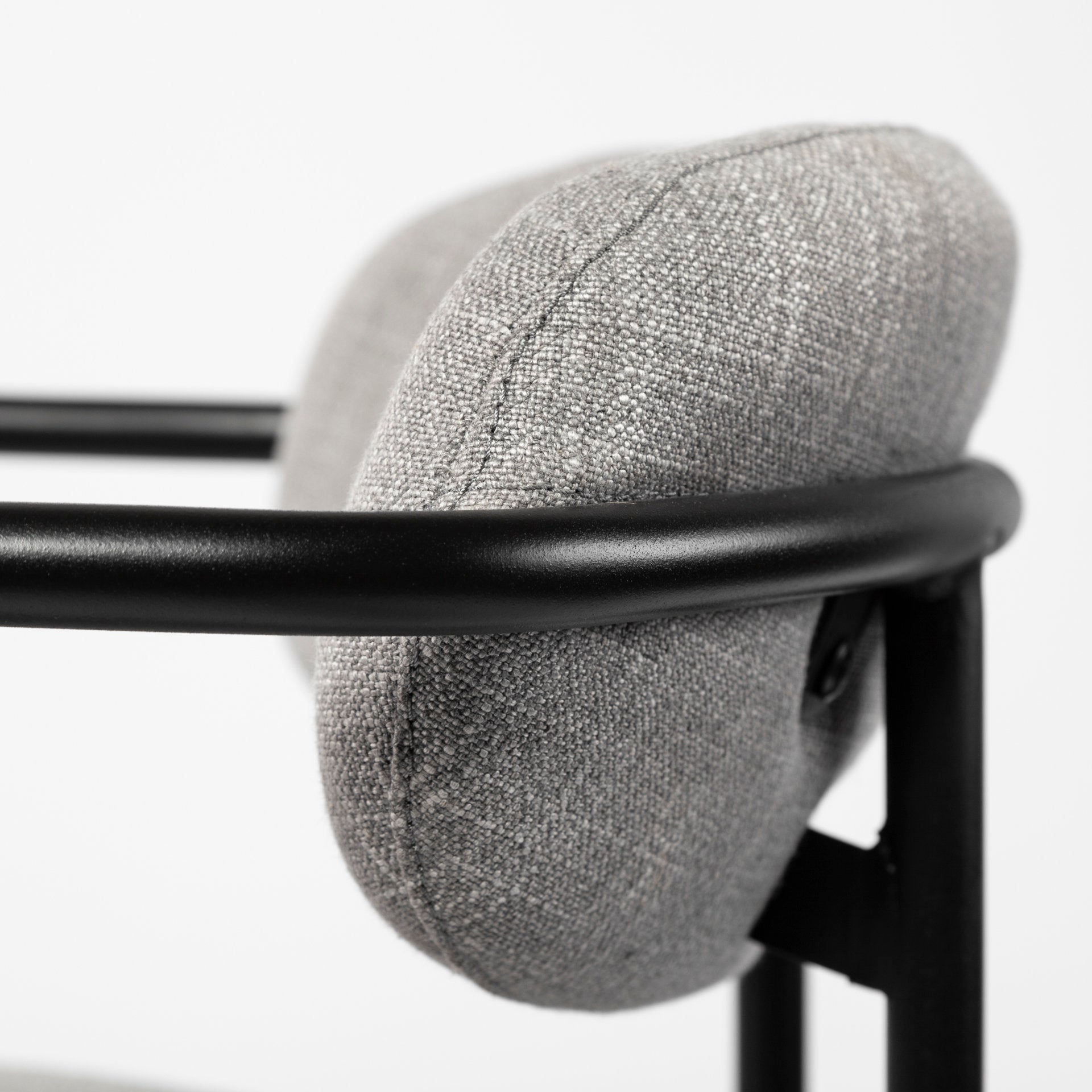 Parker Gray Fabric Seat Black Metal Bar Stool - Central Designs