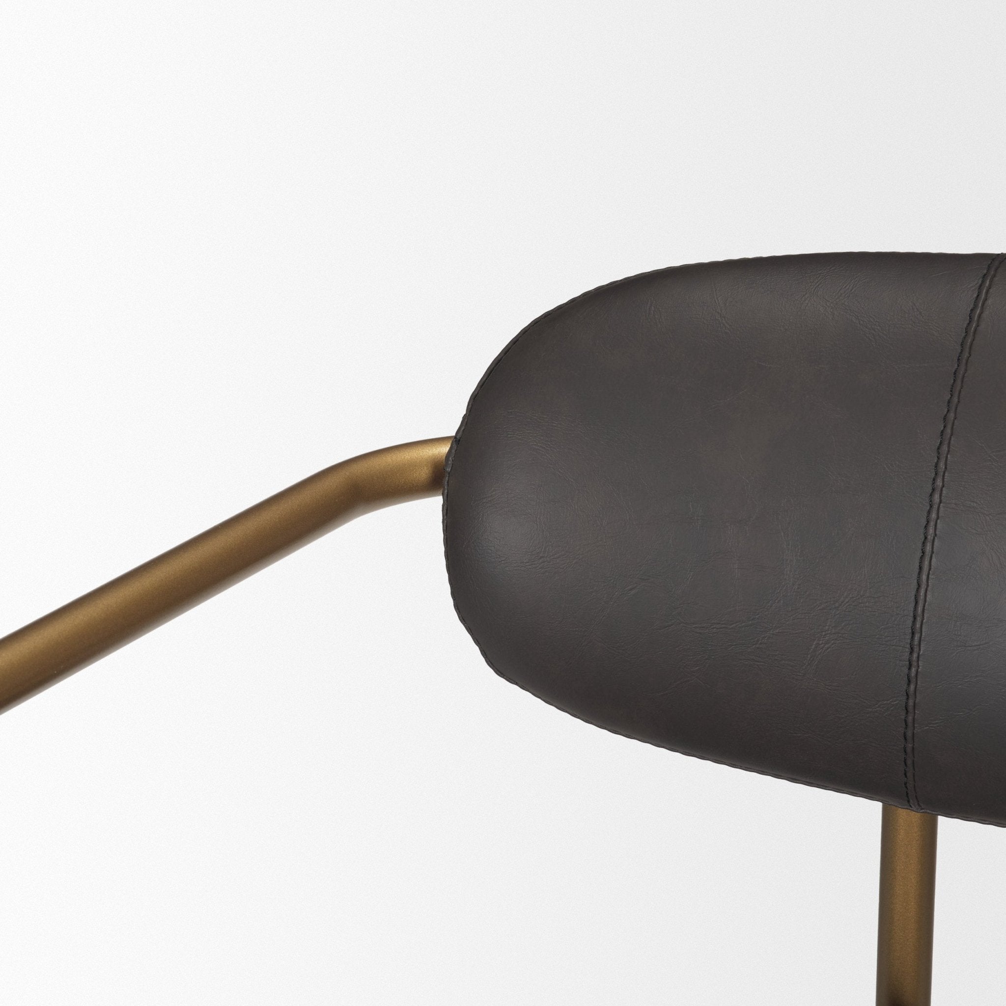 Parker Brown Faux Leather Seat Gold Metal Bar Stool - Central Designs