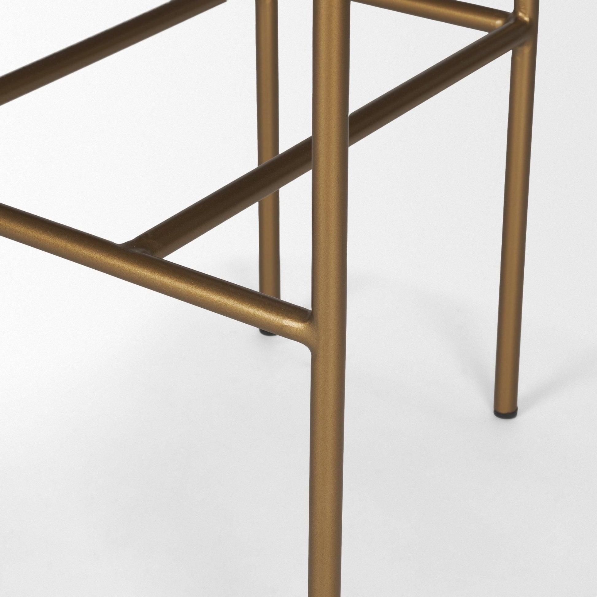 Parker Brown Faux Leather Seat Gold Metal Bar Stool - Central Designs