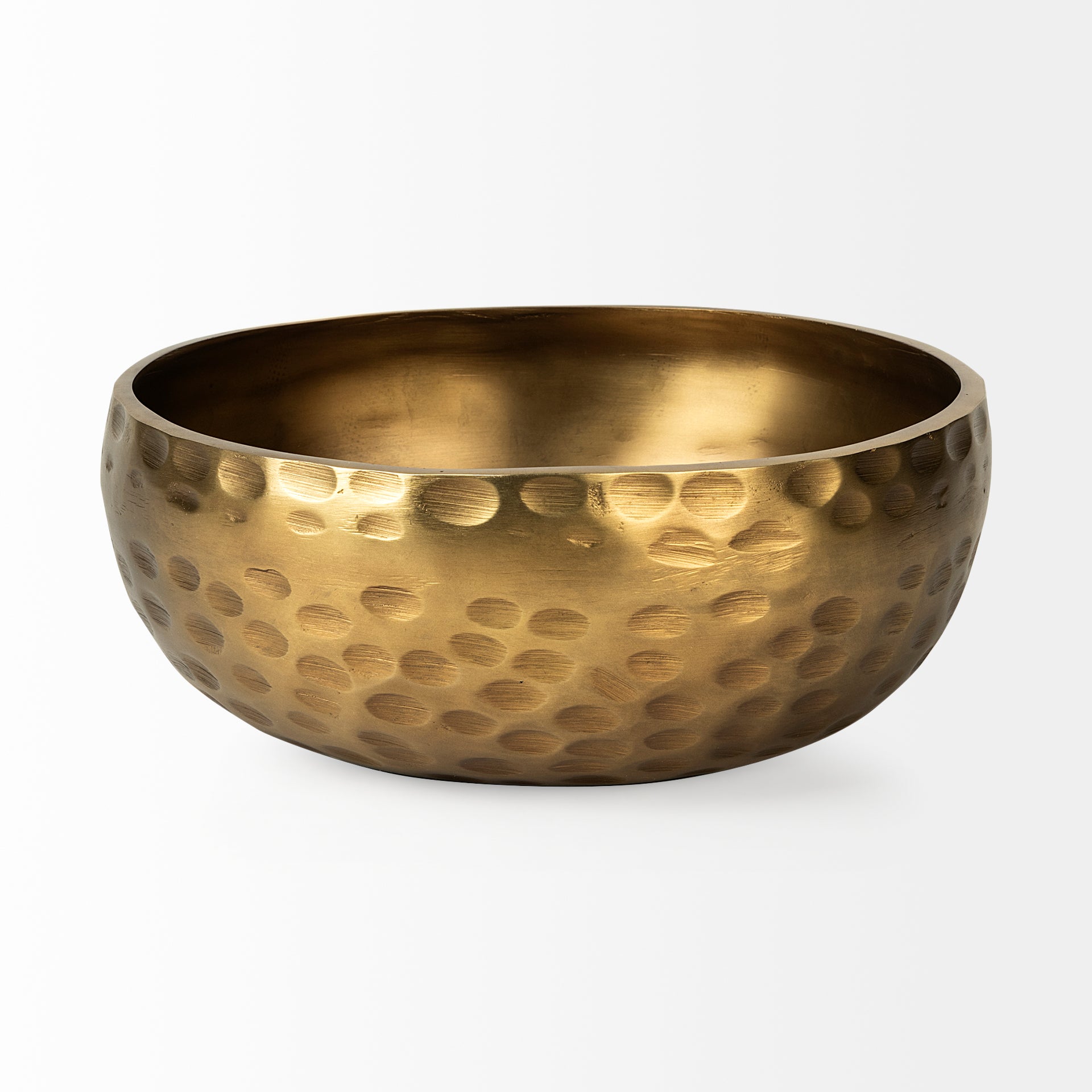 Karmel 12L x 12W Gold Hammered Aluminum Bowl - Central Designs