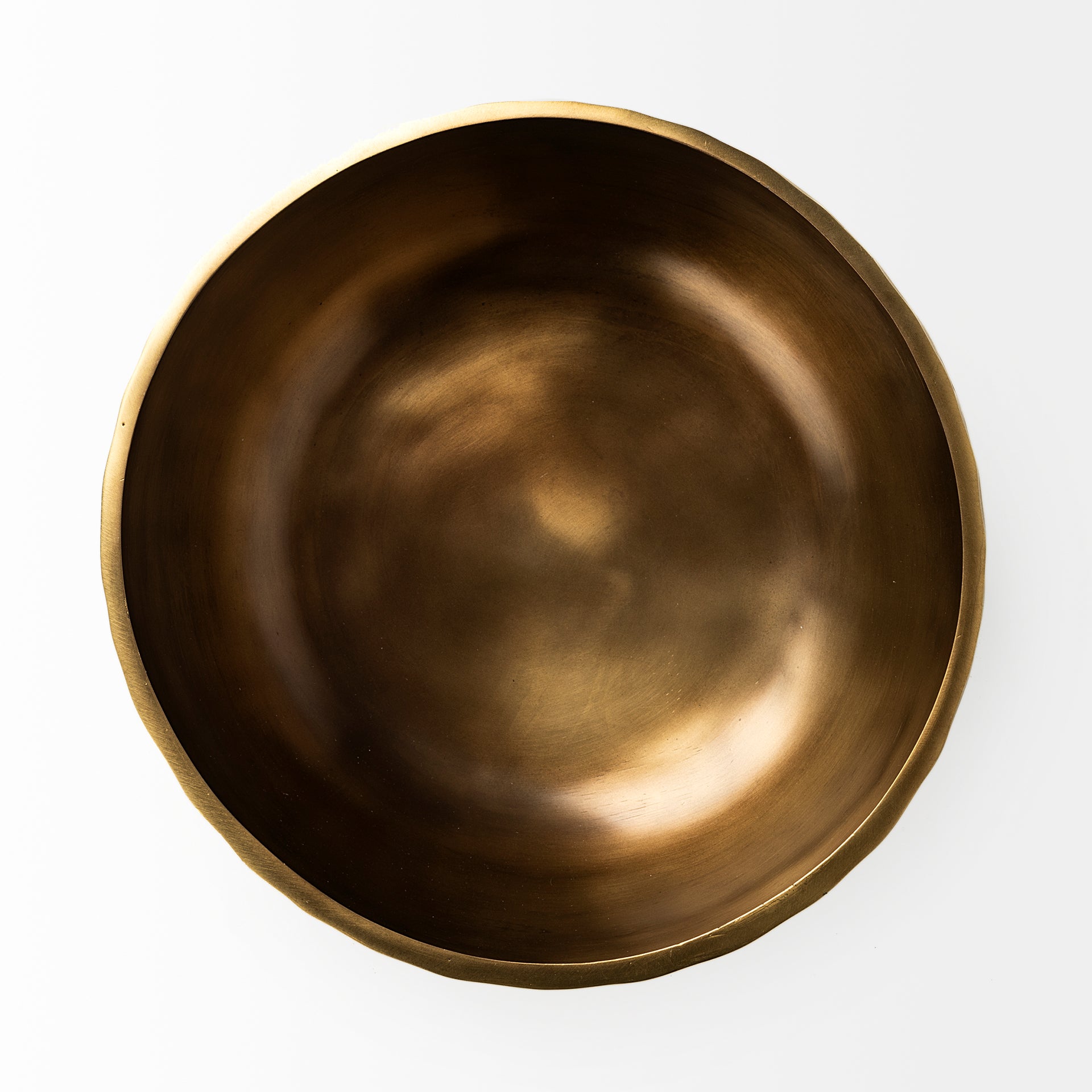 Karmel 12L x 12W Gold Hammered Aluminum Bowl - Central Designs