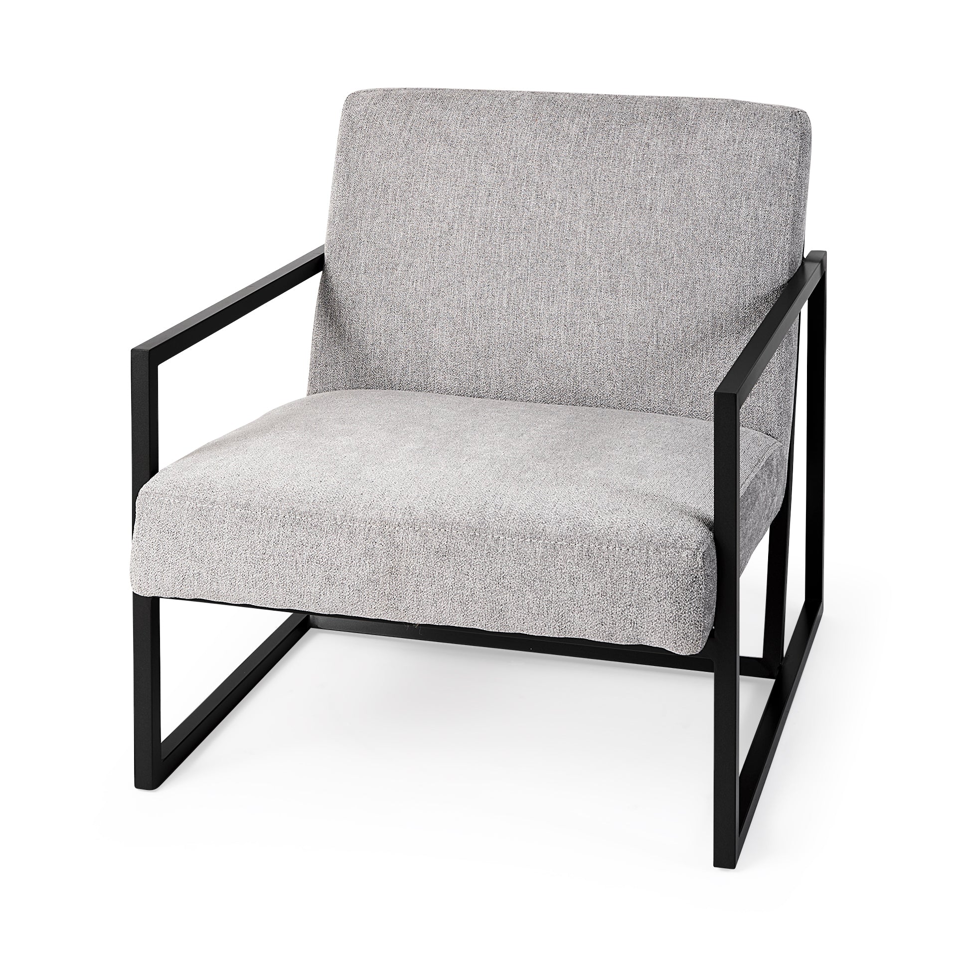 Armelle Gray Fabric Seat W/Black Metal Frame Accent Chair - Central Designs