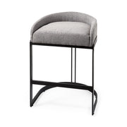 Hollyfield II Gray Fabric Seat W/ Gray Metal Base Counter Stool - Central Designs