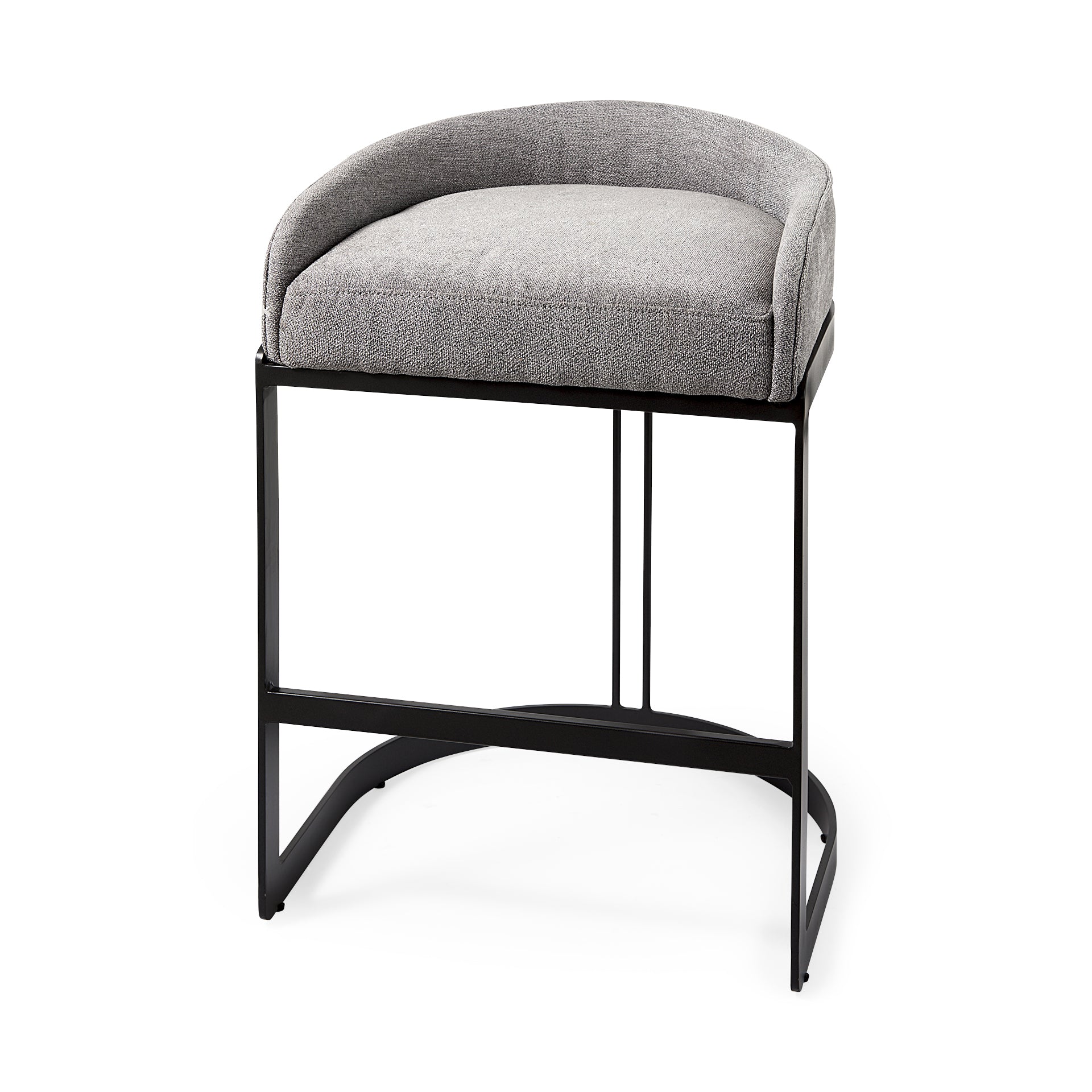 Hollyfield II Gray Fabric Seat W/ Gray Metal Base Counter Stool - Central Designs