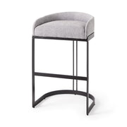 Hollyfield II Gray Fabric Seat W/ Gray Metal Base Bar Stool - Central Designs