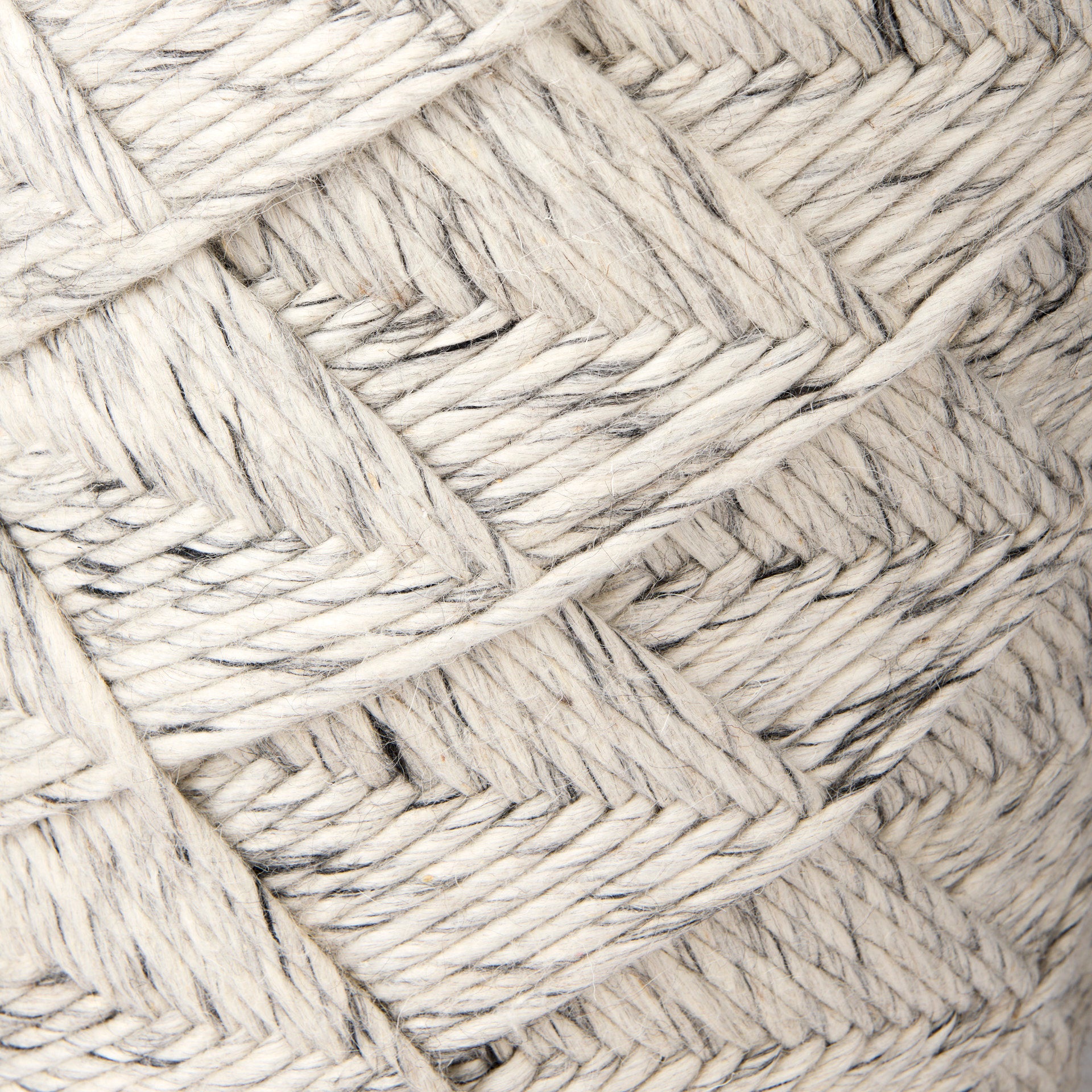 Esfera 17.7L x 15.7W x 15.7H Beige Chevron Woven Round Pouf - Central Designs