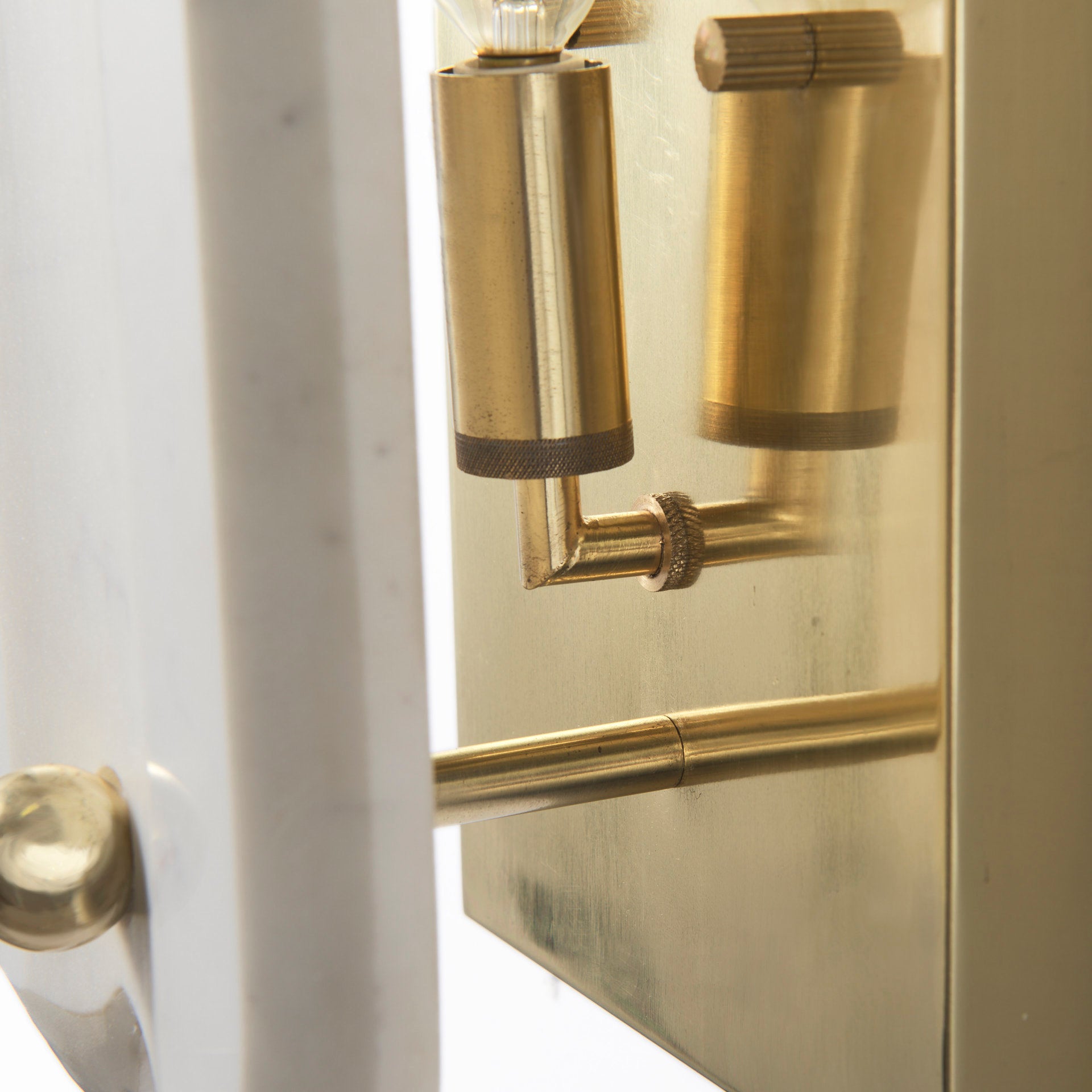 Stein 5L x 6W Gold W/ White Marble Shade Wall Sconce - Central Designs