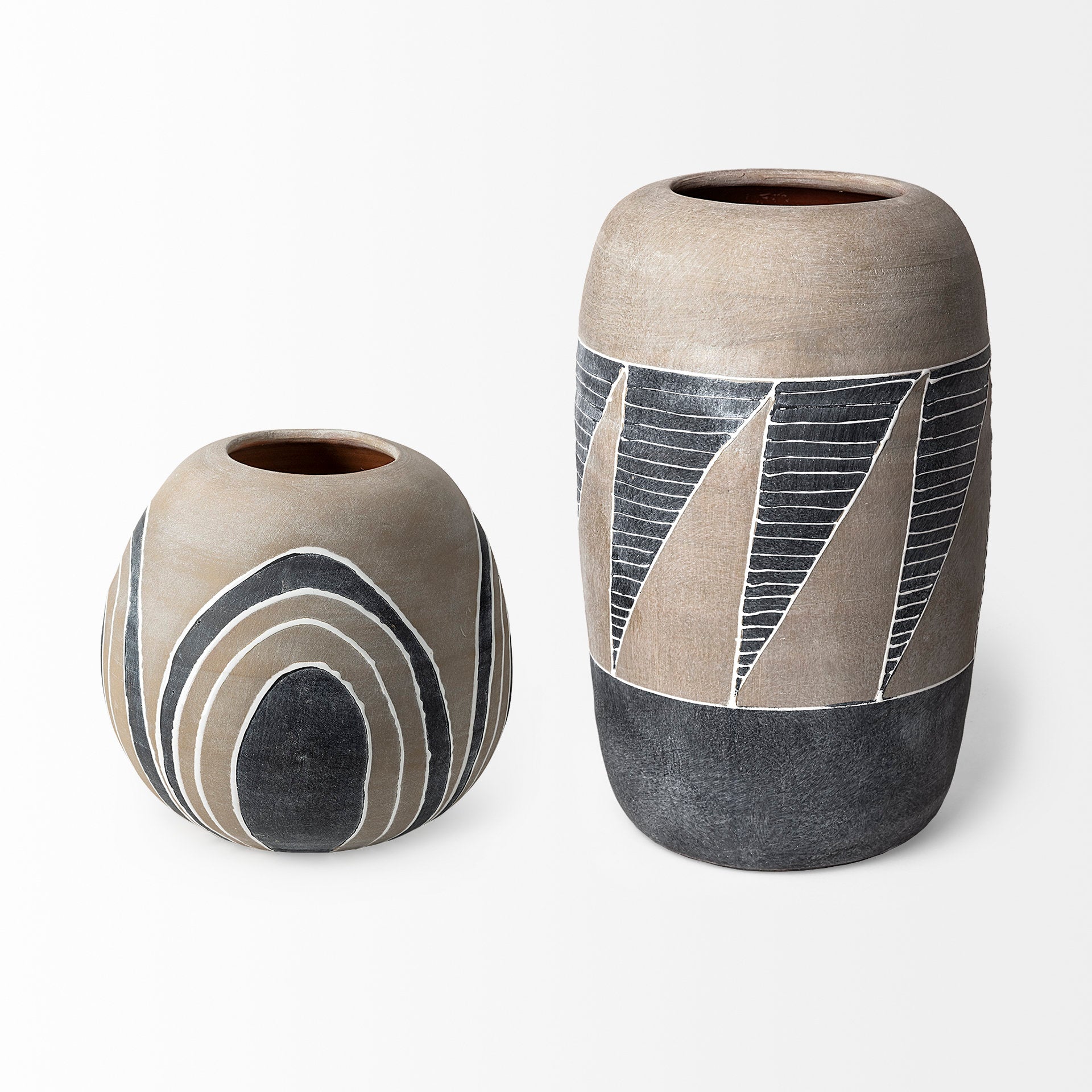 Cove Small Brown/White Ceramic Vase - Central Designs