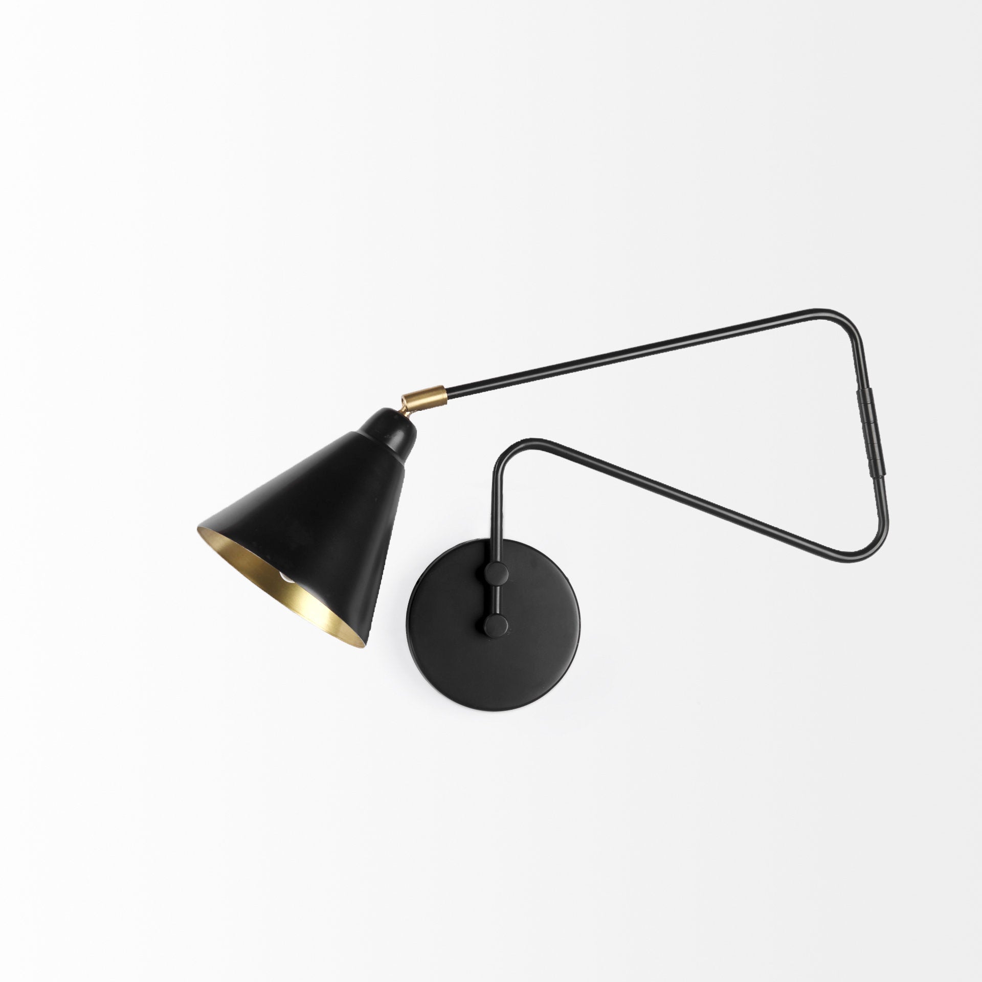 Cobalt 6L x 32W Black Metal Cone Shaped Swivel Wall Sconce - Central Designs