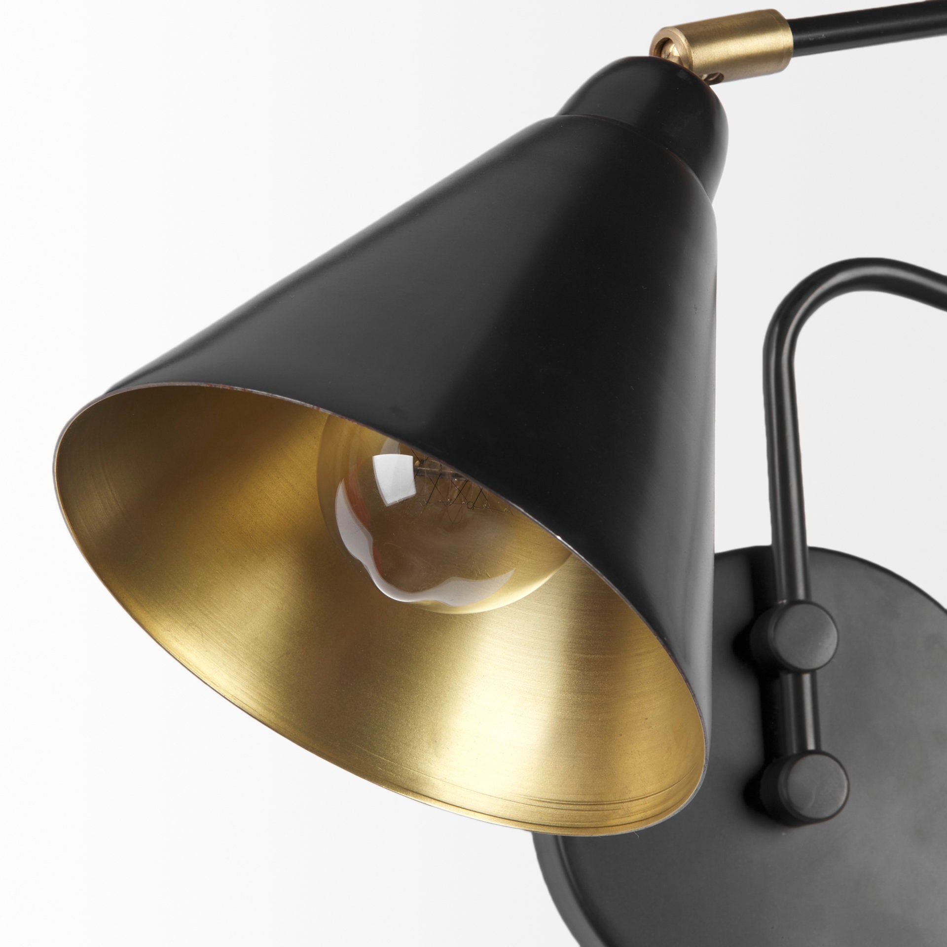 Cobalt 6L x 32W Black Metal Cone Shaped Swivel Wall Sconce - Central Designs