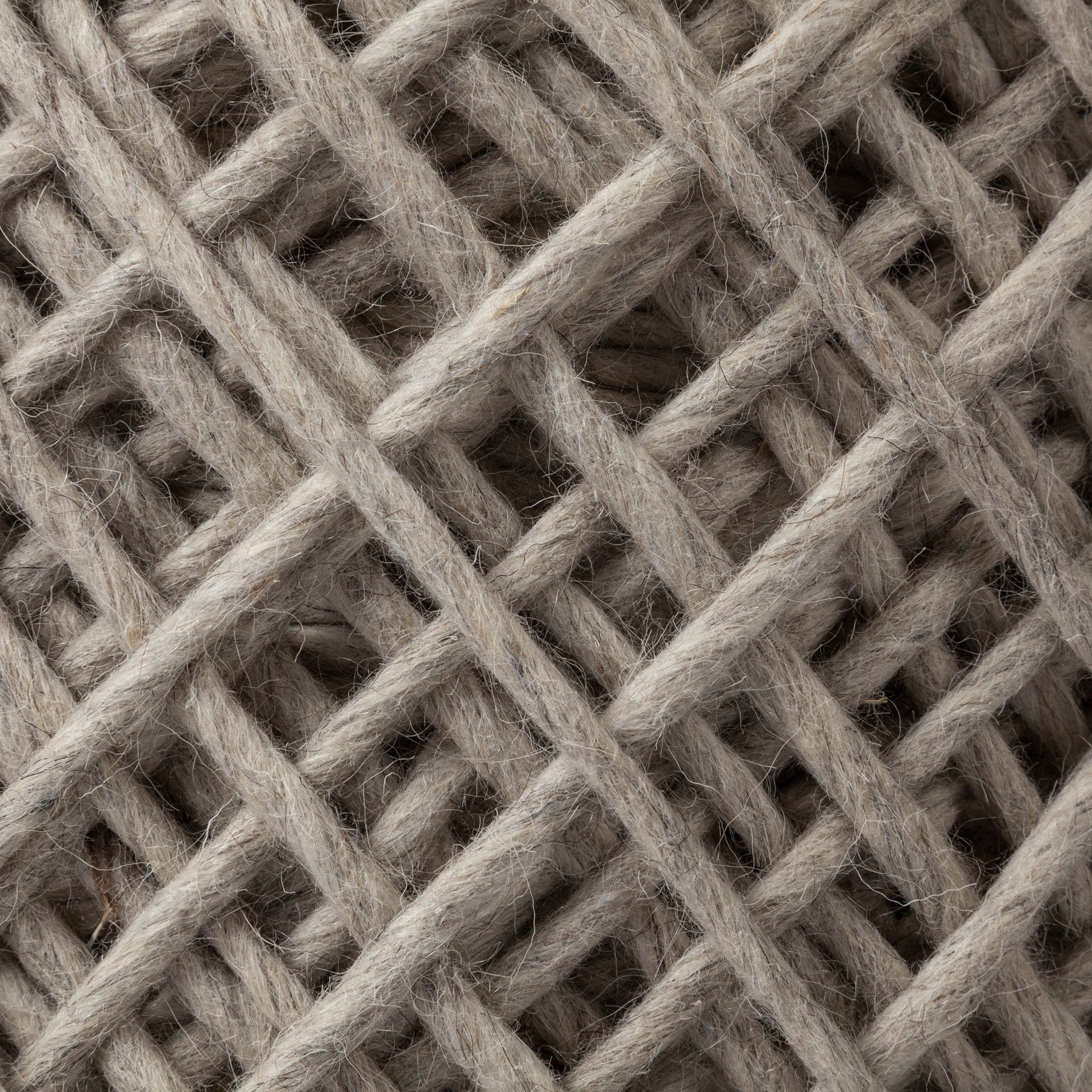 Allium Oatmeal Handwoven Wool Cylindrical Pouf