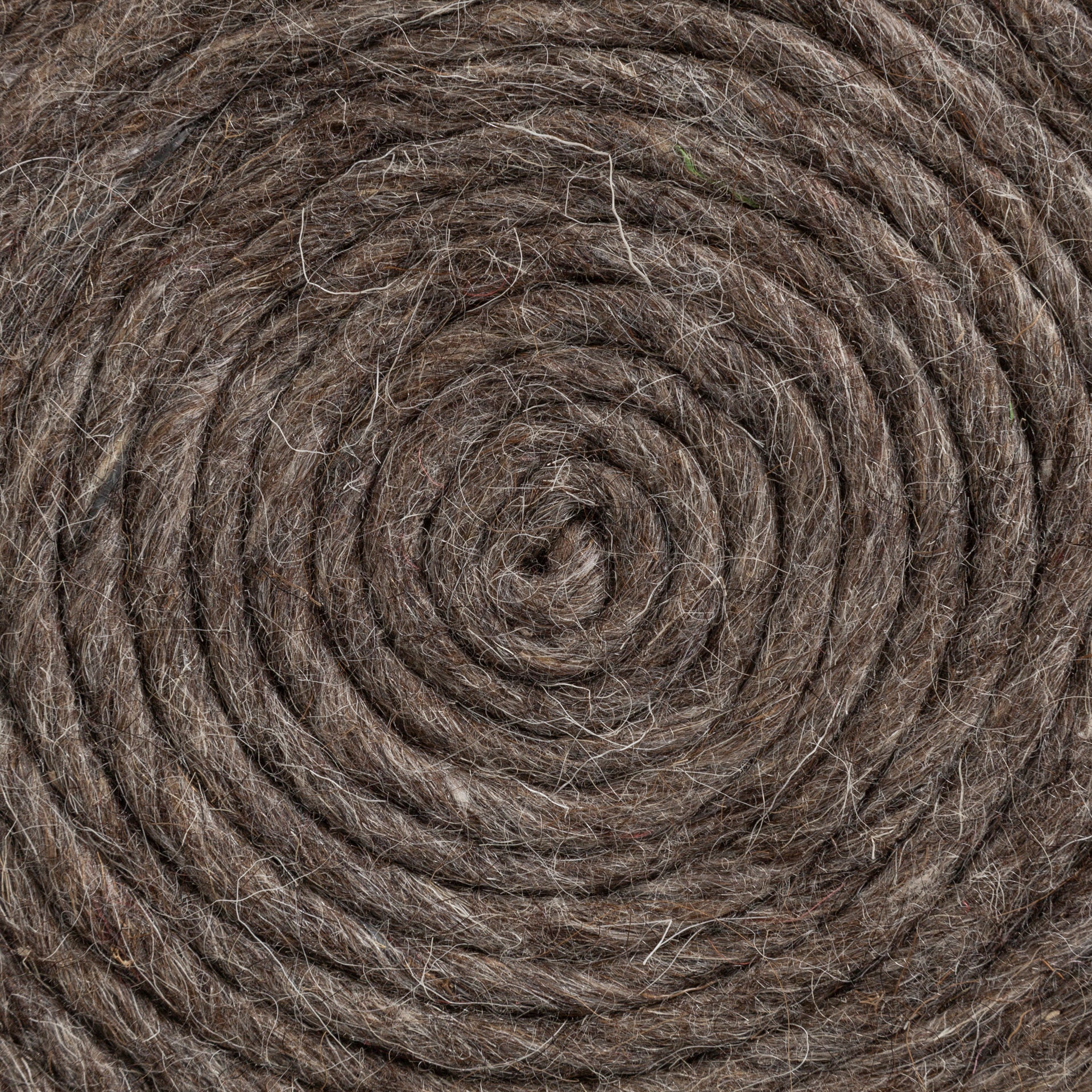 Allium Dark Brown Handwoven Wool Cylindrical Pouf - Central Designs