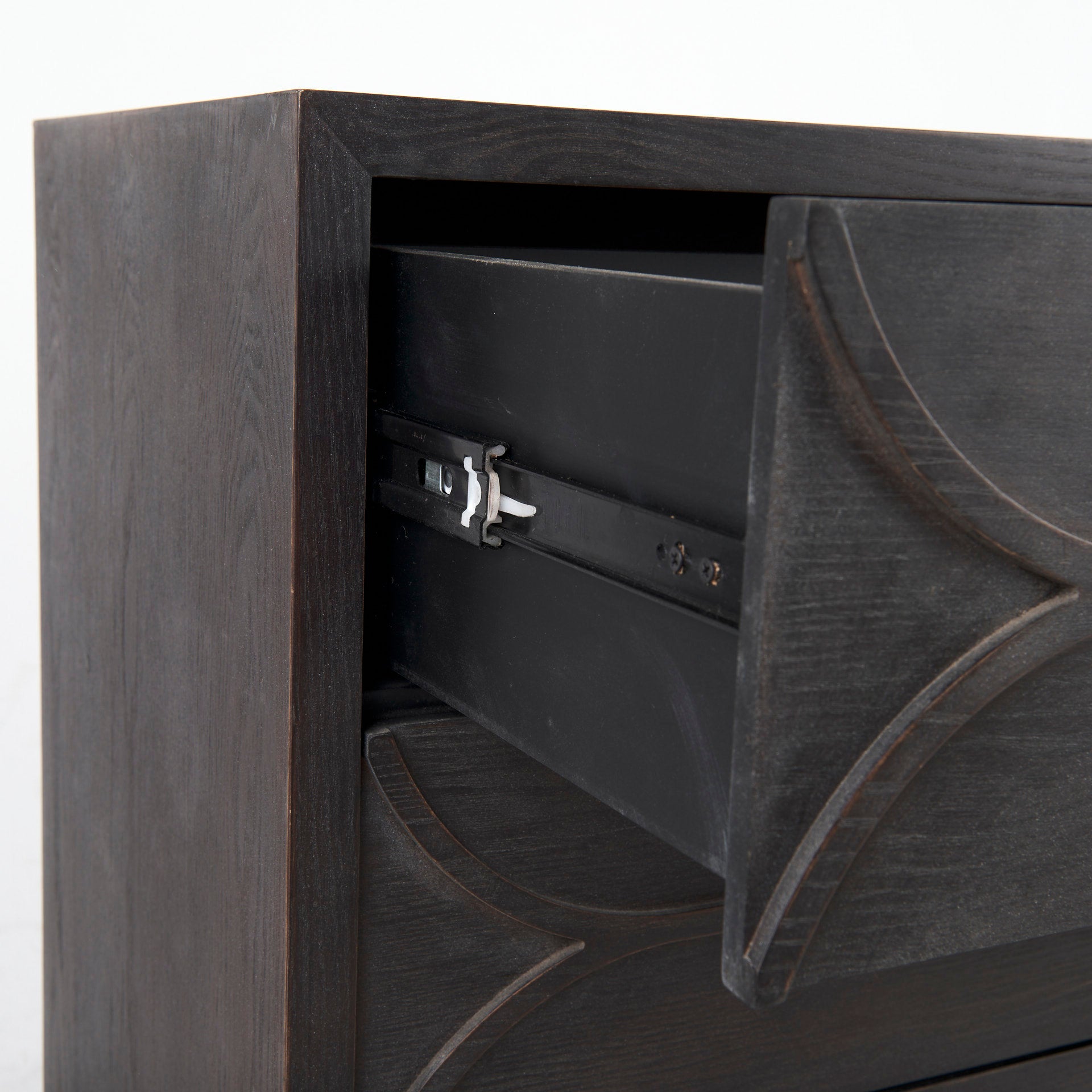 Giselle I 40L x 16W Dark Brown Fir Veneer 3 Drawer Accent Cabinet - Central Designs