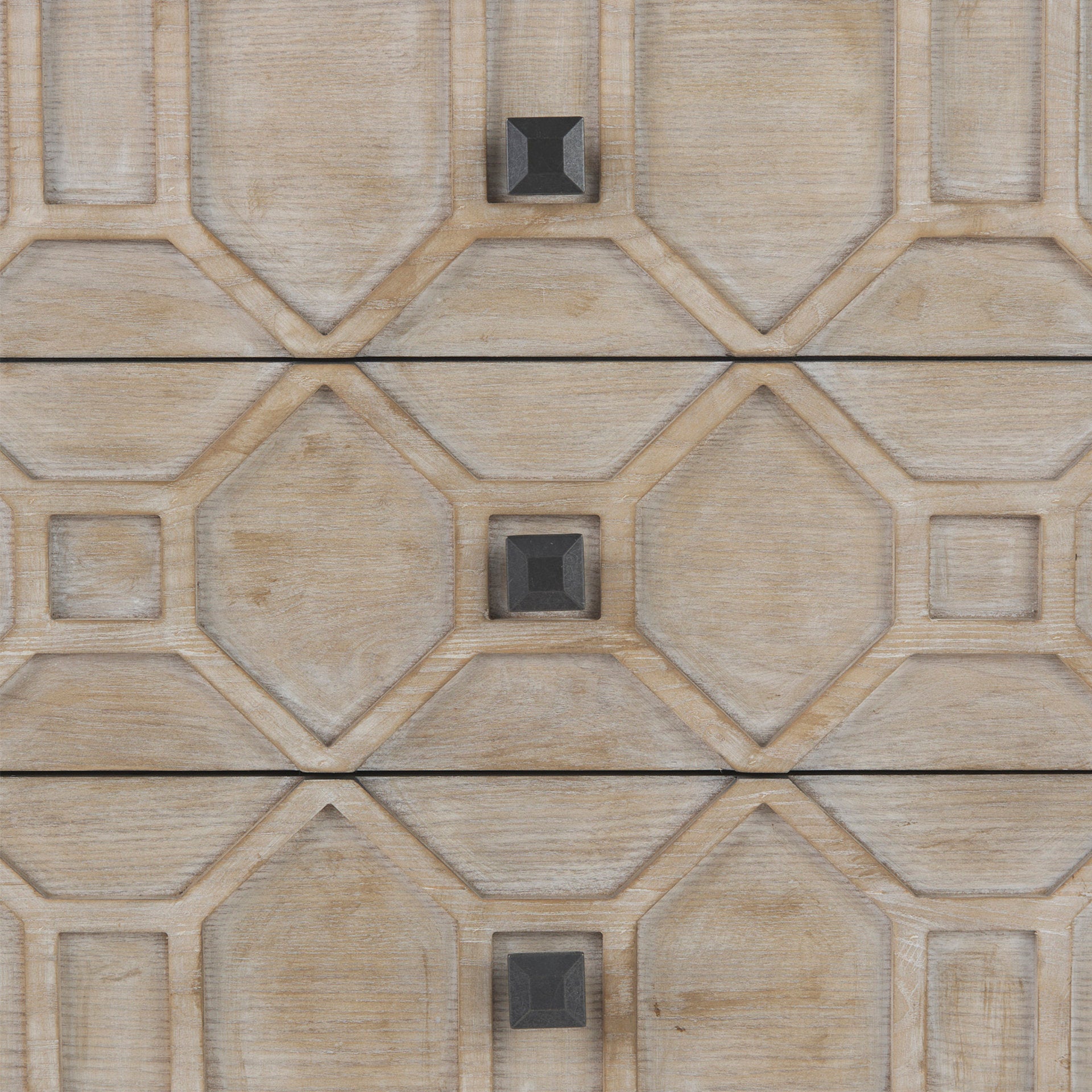 Genevieve II Light Brown Fir Veneer 9 Drawer Sideboard - Central Designs