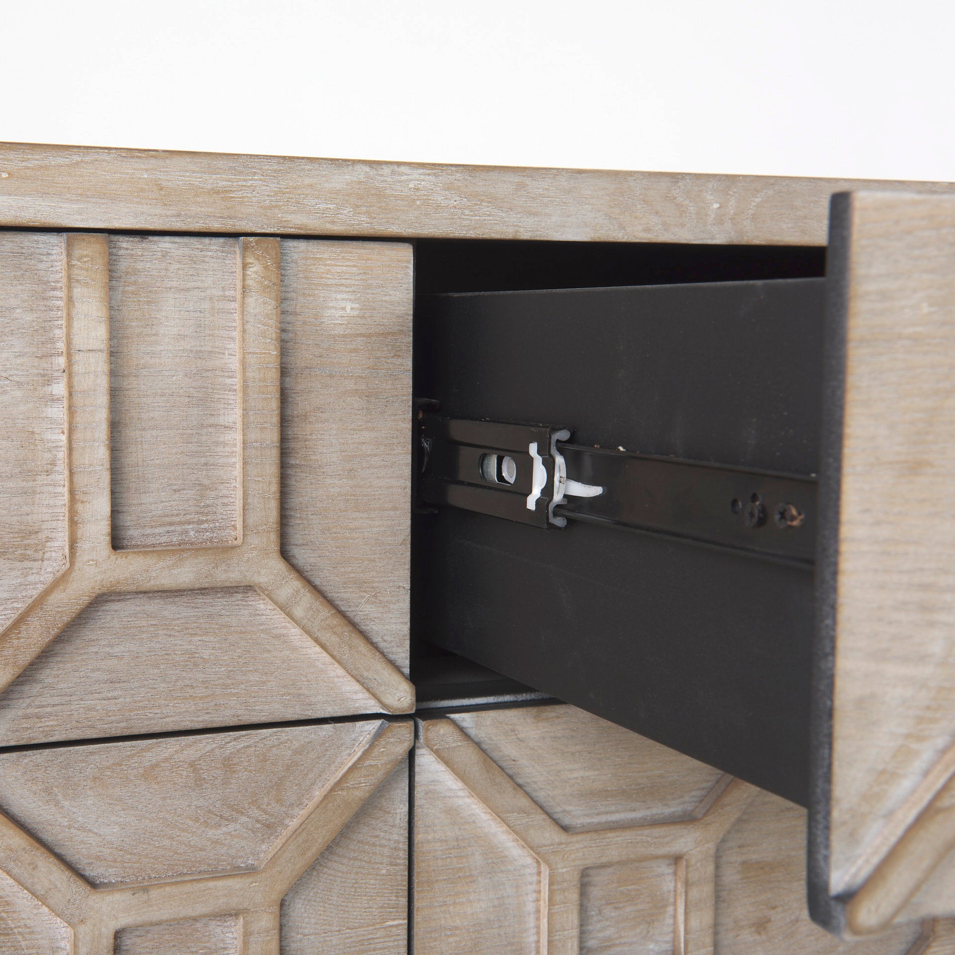 Genevieve II Light Brown Fir Veneer 9 Drawer Sideboard - Central Designs