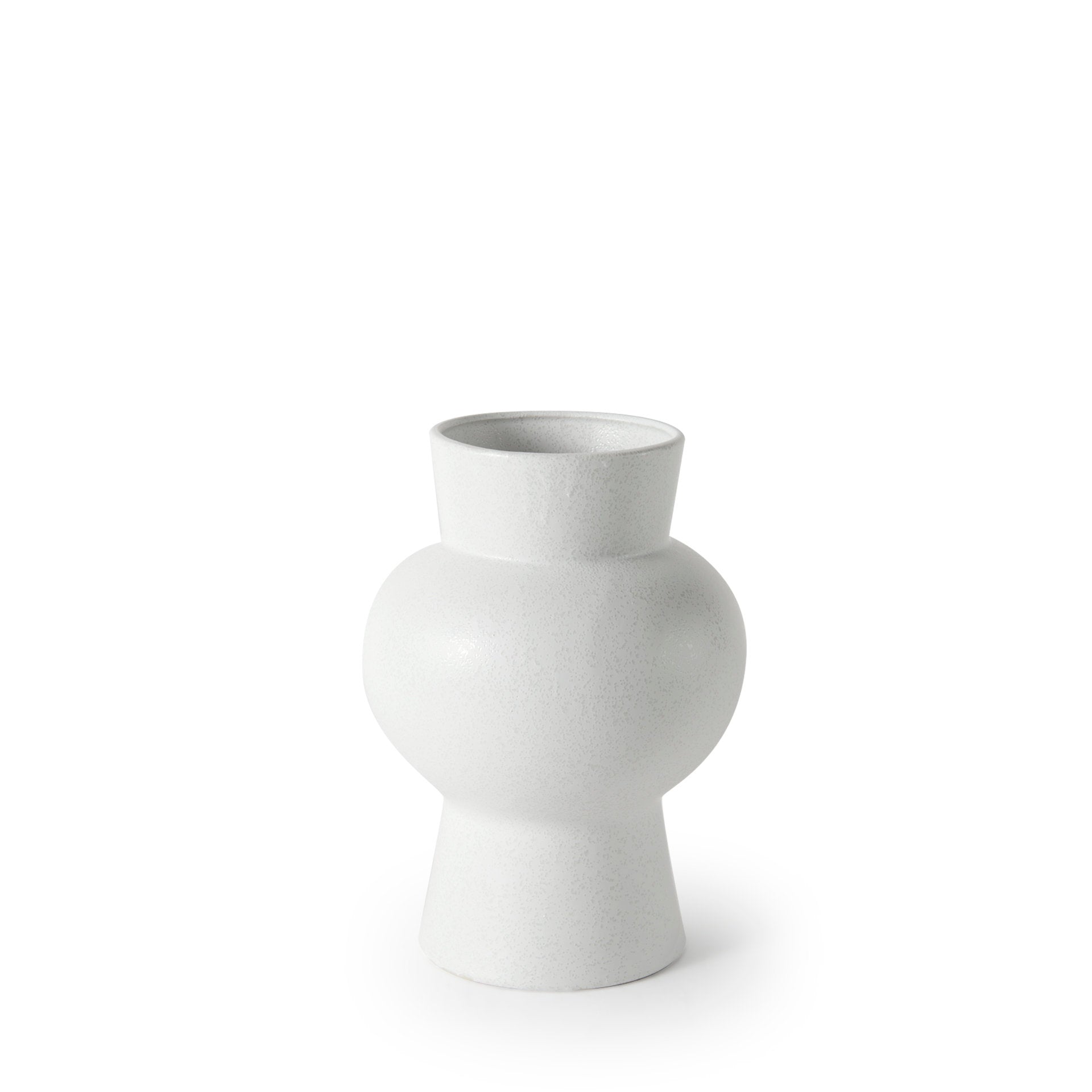 Laforge 10.8H Medium White Ceramic Vase - Central Designs