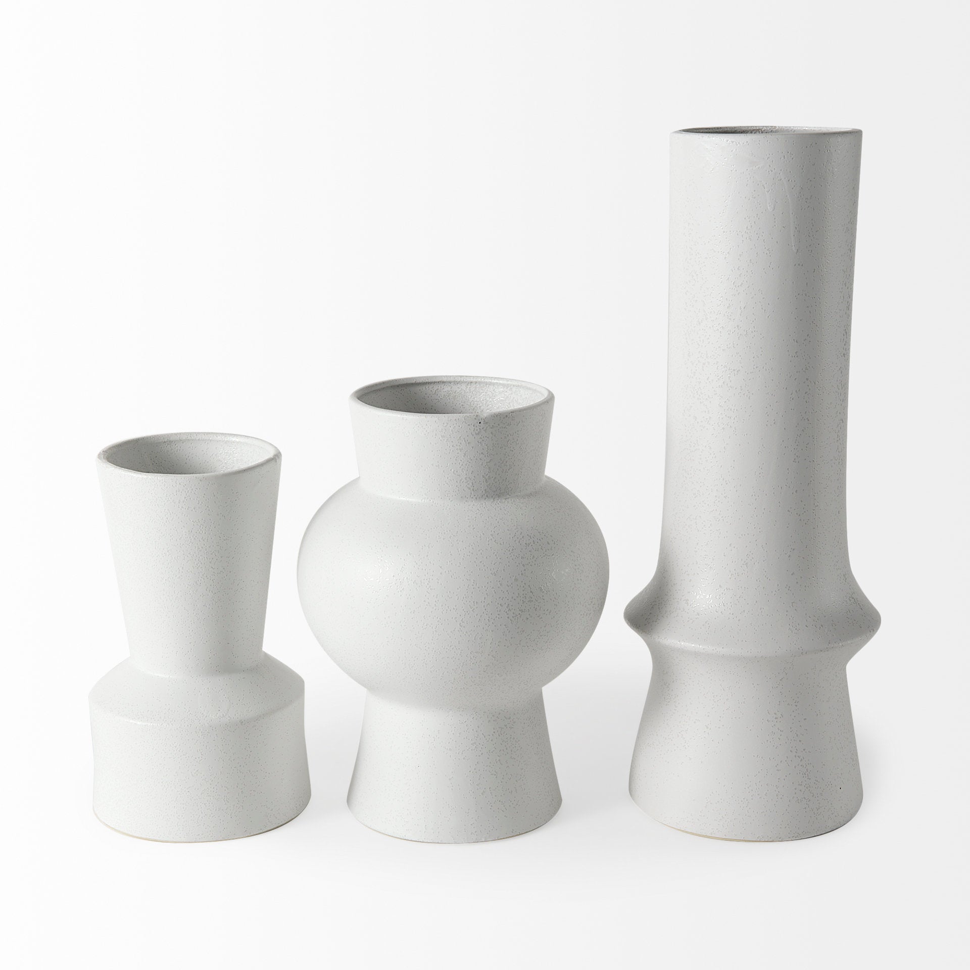 Laforge 17.3H White Ceramic Vase - Central Designs