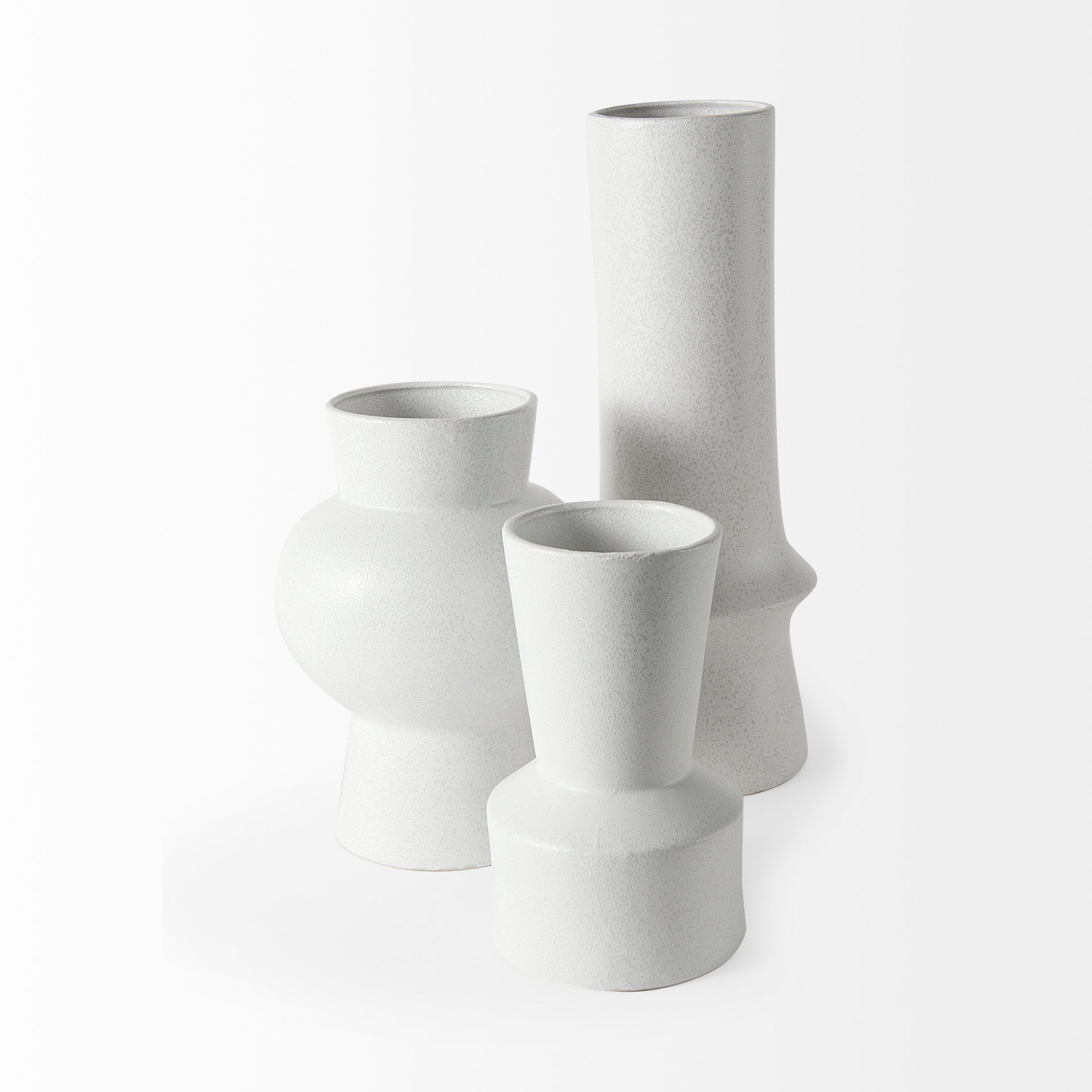 Laforge 17.3H White Ceramic Vase - Central Designs