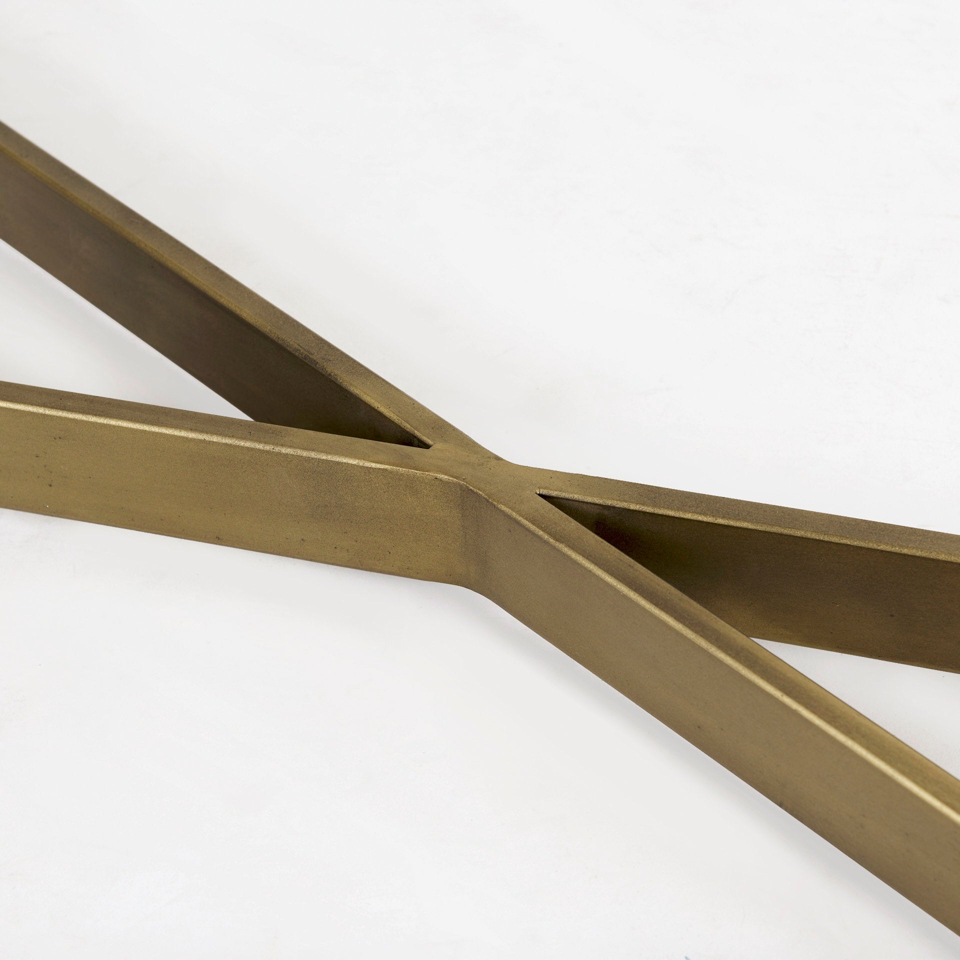 Faye 50L x 15W x 30H Beige Finished Wood W/Gold Metal Base Console Table - Central Designs