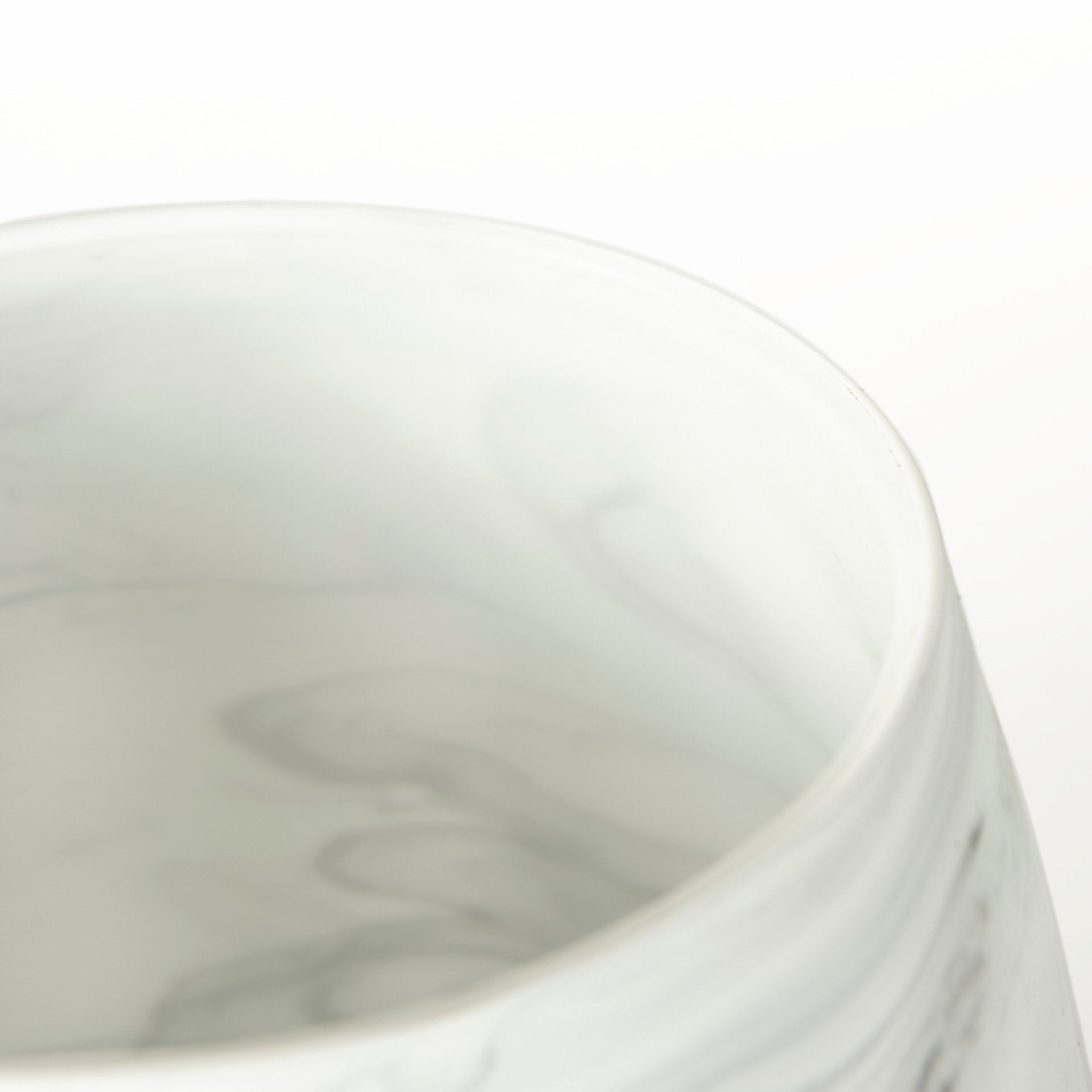 Volta I Short Gray Cream Glass Abstract Pattern Vase - Central Designs