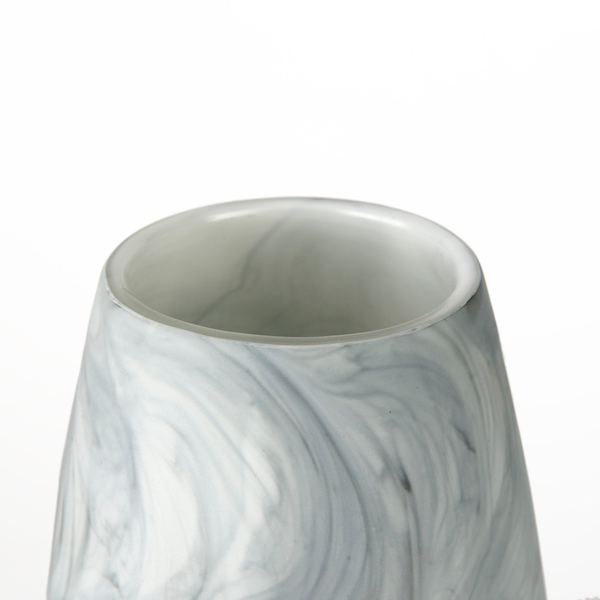 Volta II Tall White Gray Abstract Pattern Glass Vase