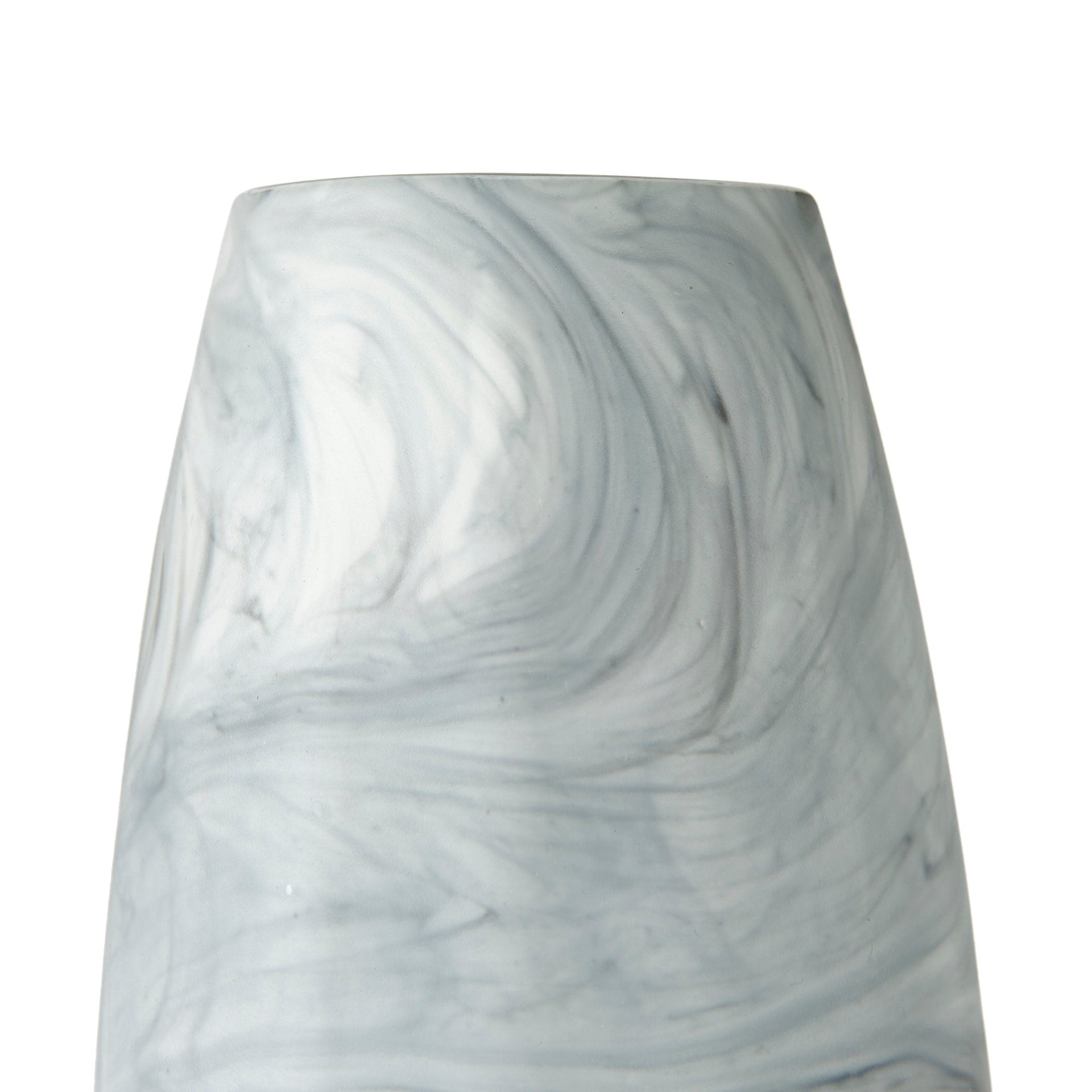 Volta II Tall White Gray Abstract Pattern Glass Vase - Central Designs