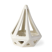 Hood 7.7L x 7.7W x 9.4H White Geometric Ceramic Object - Central Designs
