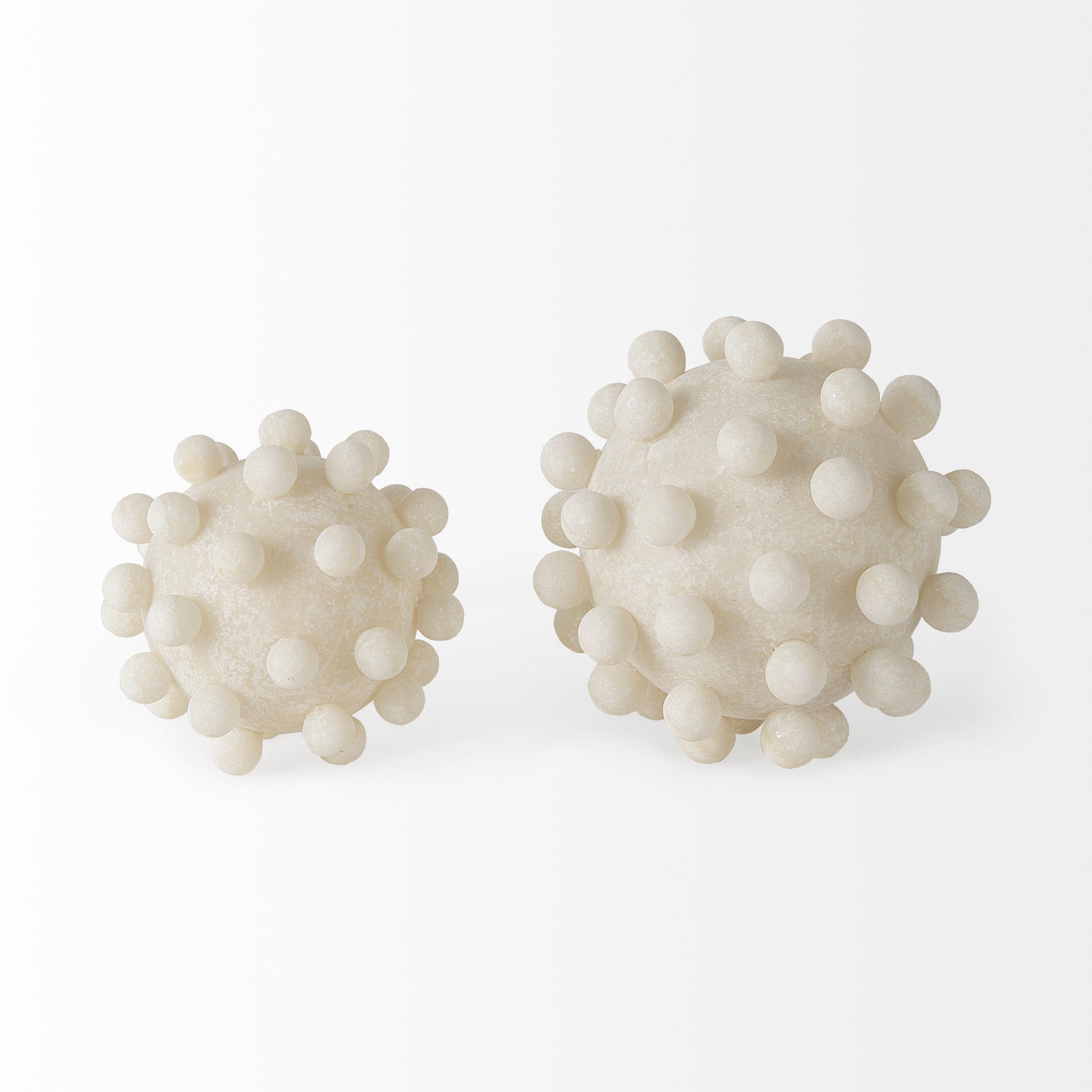 Malo 4.7L x 4.7W x 4.7H Cream Resin Small Sphere Decorative Object - Central Designs