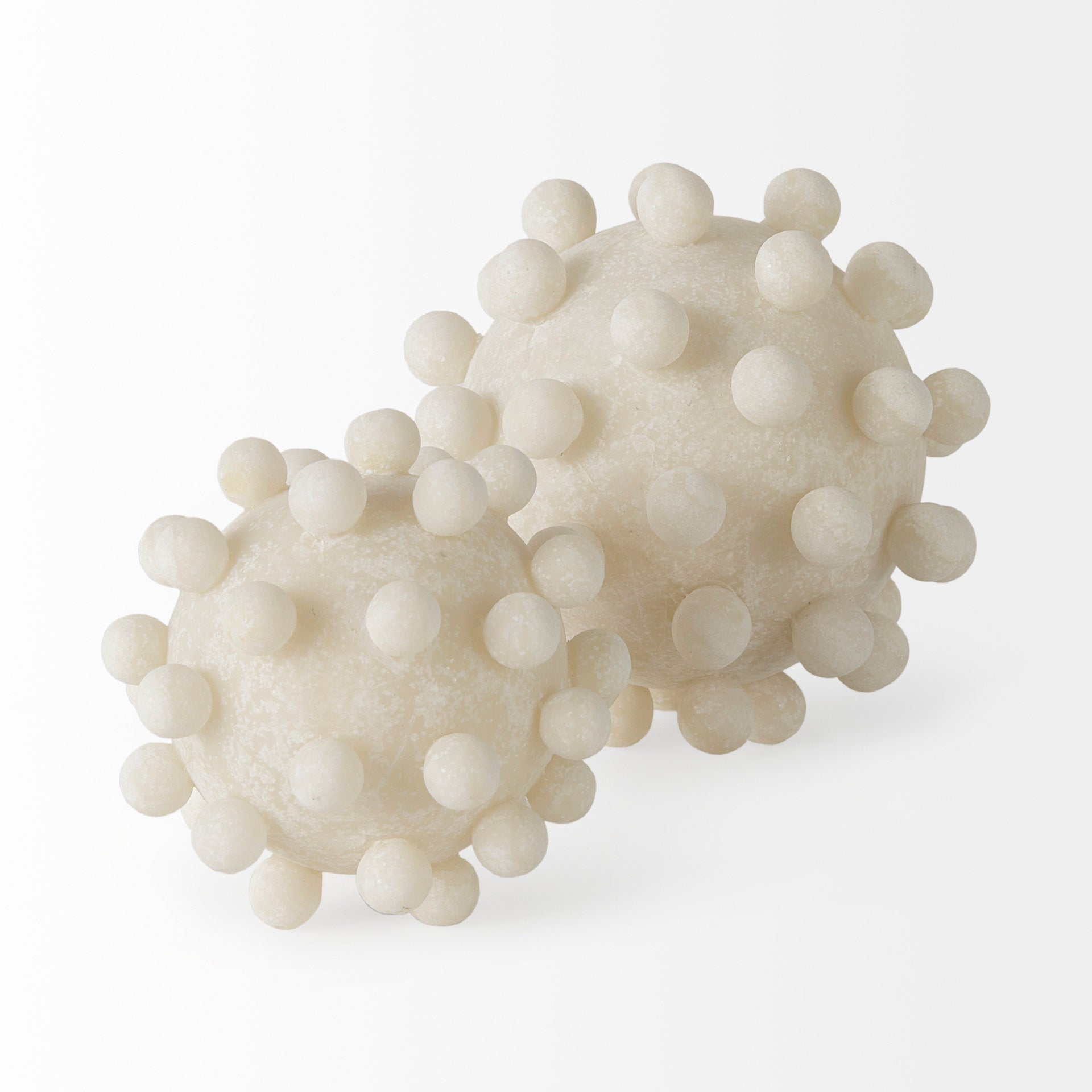 Malo 4.7L x 4.7W x 4.7H Cream Resin Small Sphere Decorative Object - Central Designs