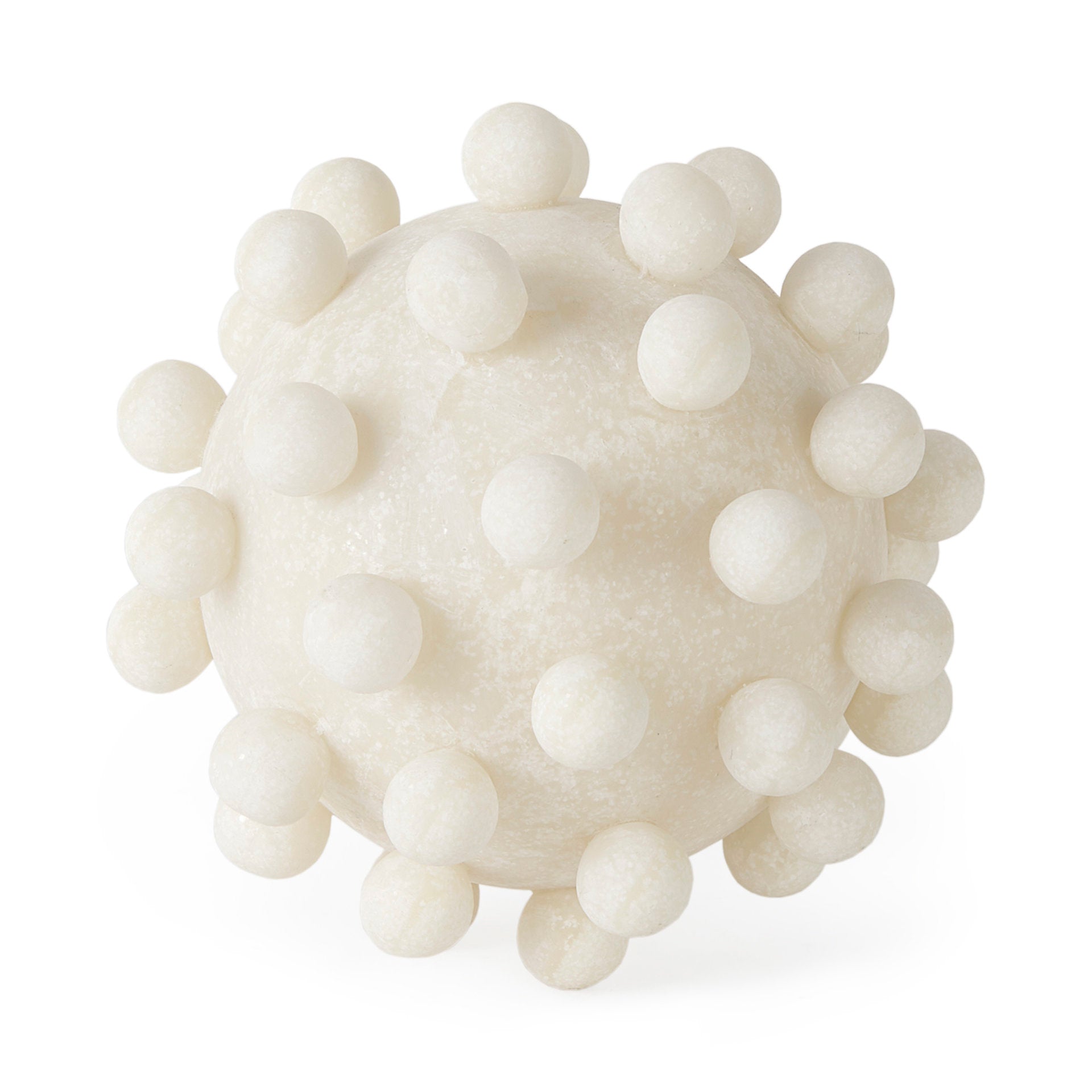 Malo 5.9L x 5.9W x 5.9H Cream Resin Large Sphere Decorative Object - Central Designs