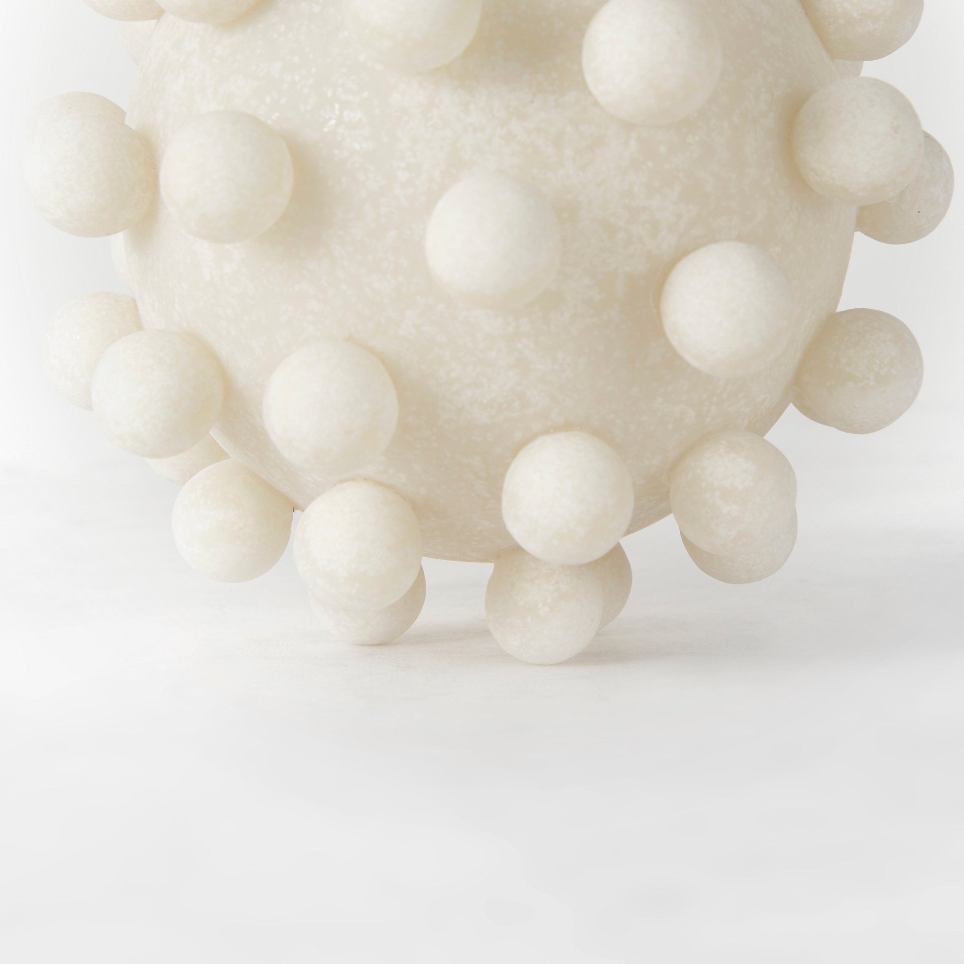 Malo 5.9L x 5.9W x 5.9H Cream Resin Large Sphere Decorative Object - Central Designs