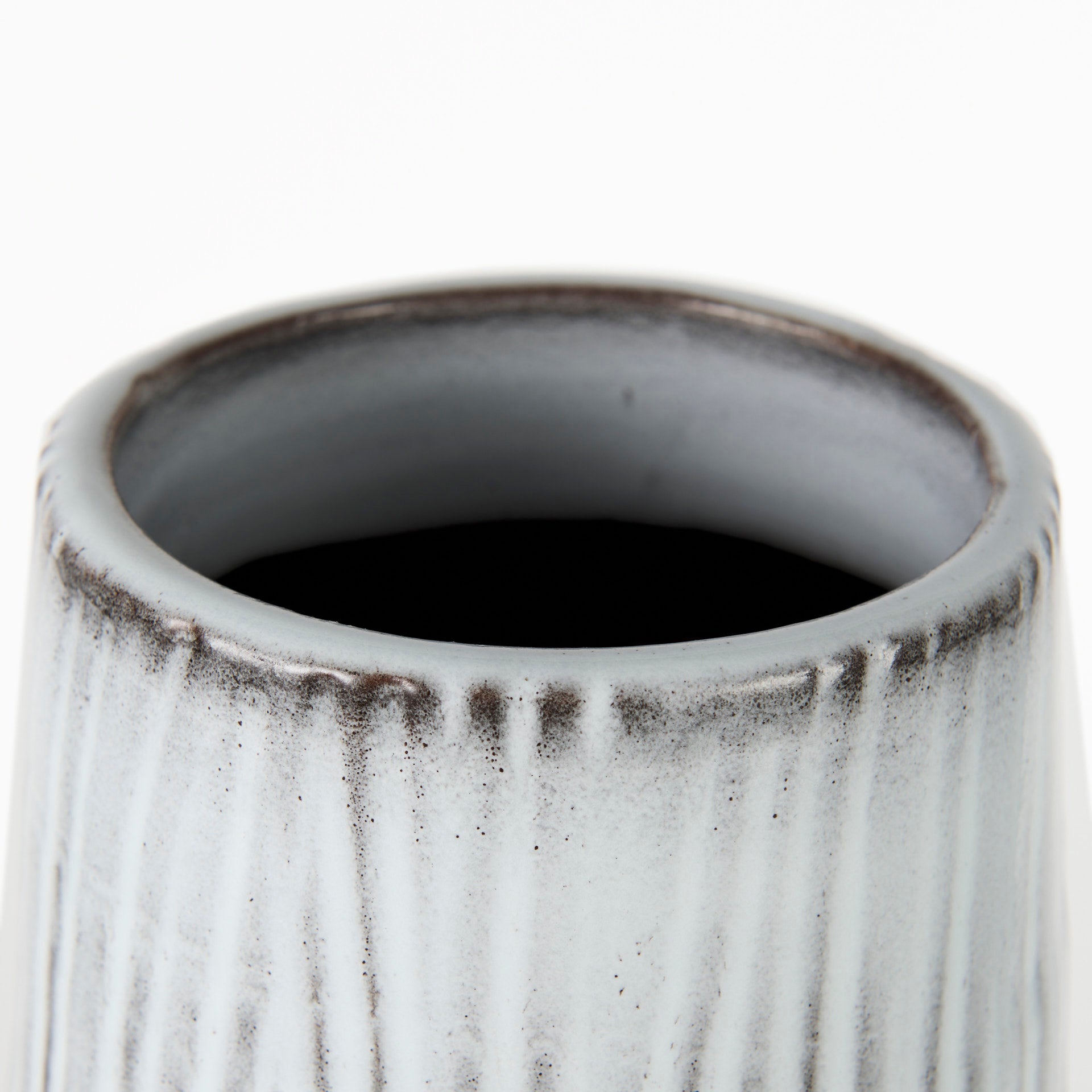 Tanami I Tall Dark Brown/White Ceramic Vase