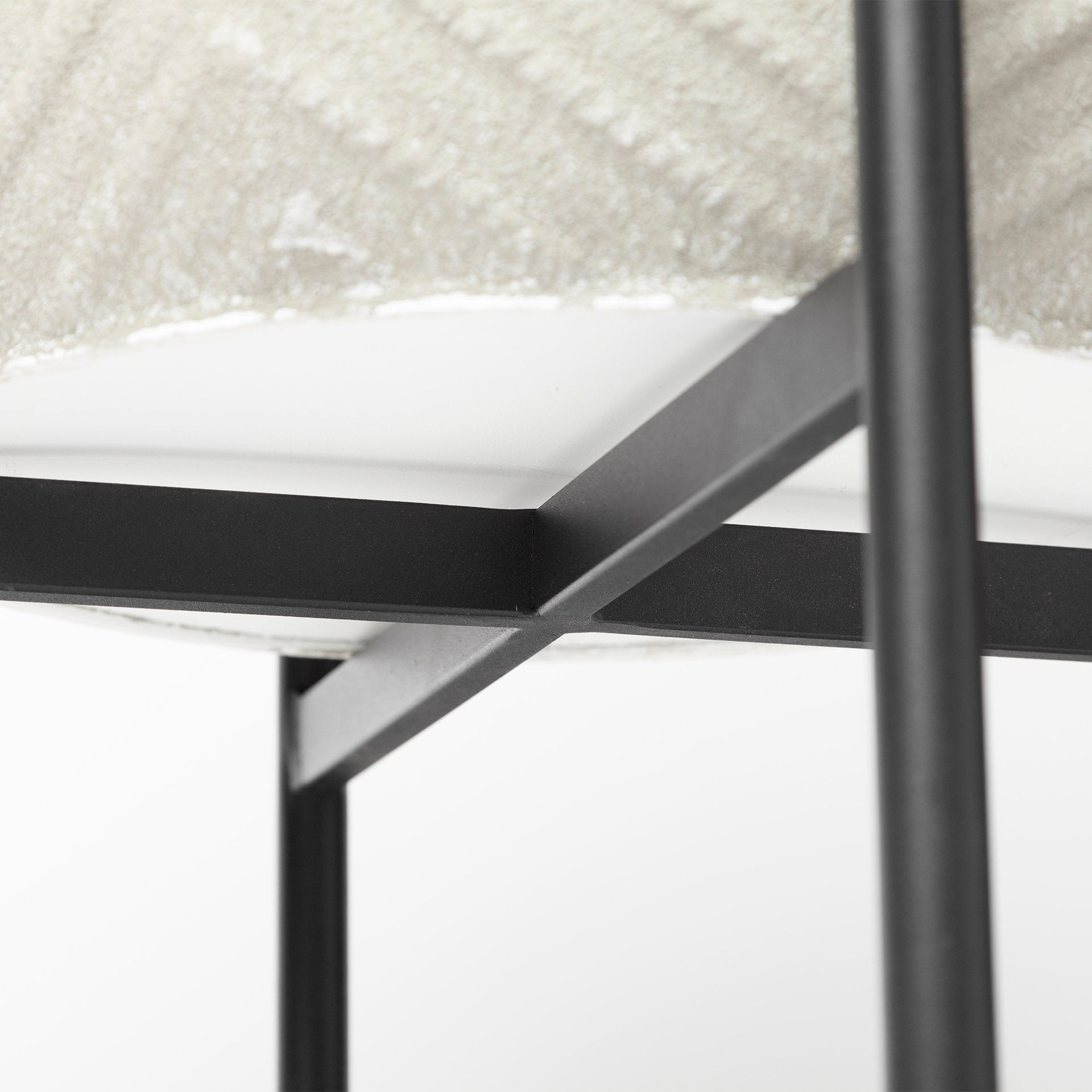 Mabel Set of Two 15.4 x 24.8 Eggshell Metal Top W/ Black Iron Base Plant Stands