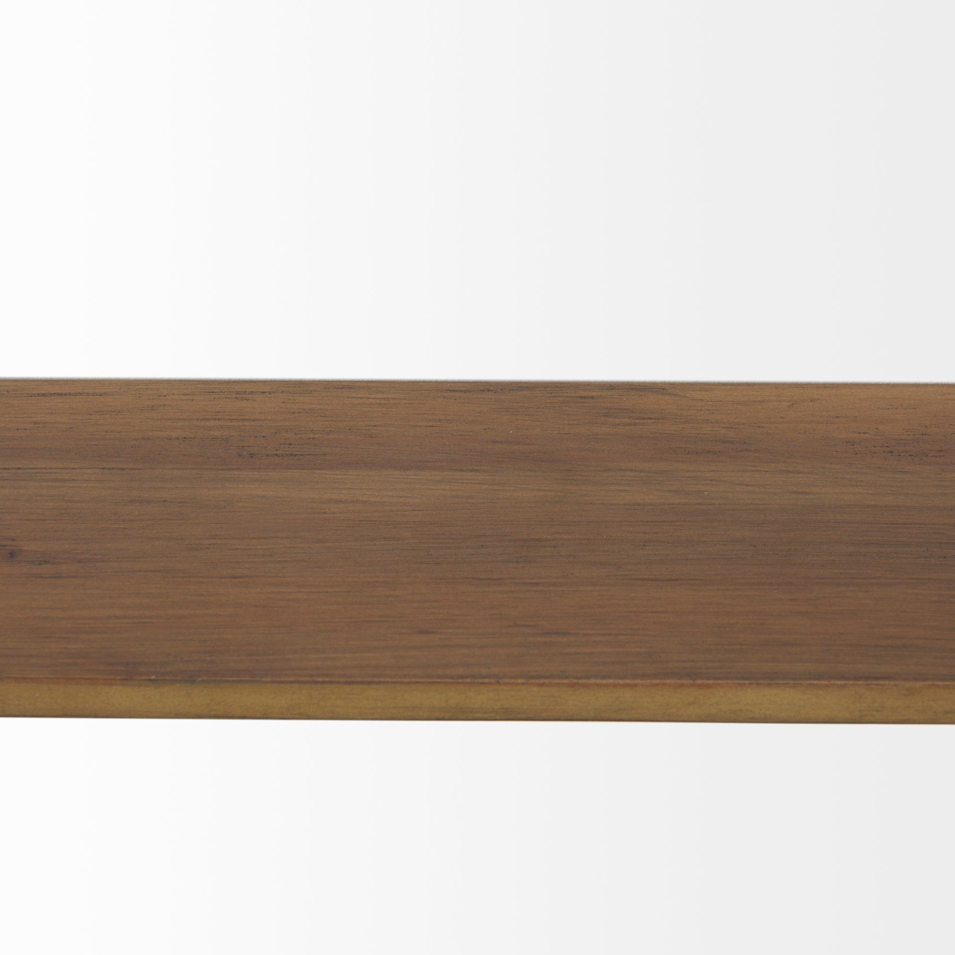 Cora 24.0L x 3.9W x 40.0H Black Metal Frame W/ Brown Wooden Shelf Arched Wall Mirror - Central Designs